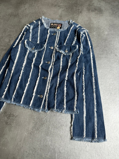 SS2003 Jean Paul Gaultier Distressed Rebel Denim Jacket (S) - 8