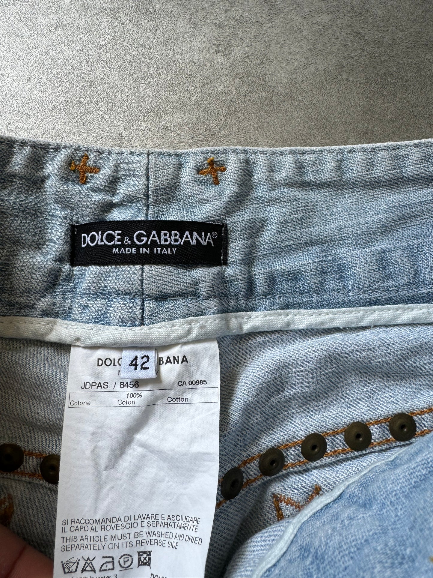 SS2006 Dolce & Gabbana Tiger Embroideries Jeans (S) - 9