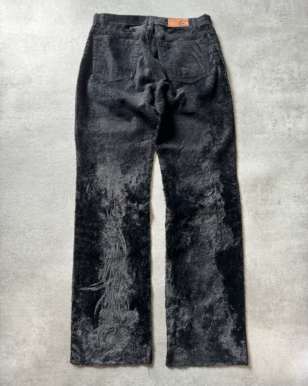 2000s Cavalli Pony Hair Black Cozy Pants  (M) - 4