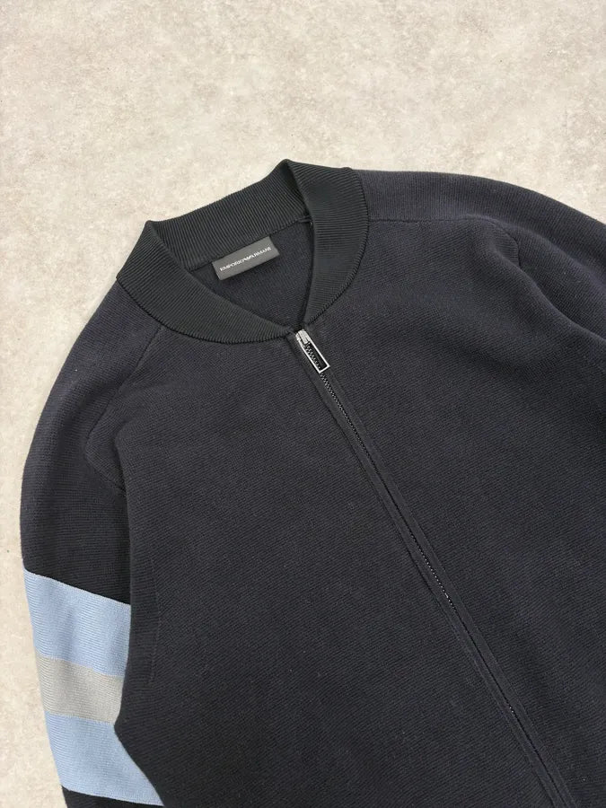AW2019 Emporio Armani Navy Slim Zip-up Sweater FEcFanM 4