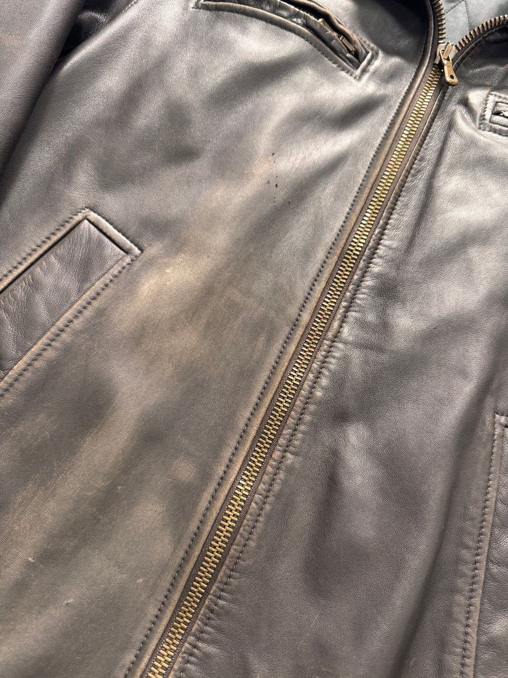 2000s Dolce & Gabbana Brown Aviator Aged Leather Jacket