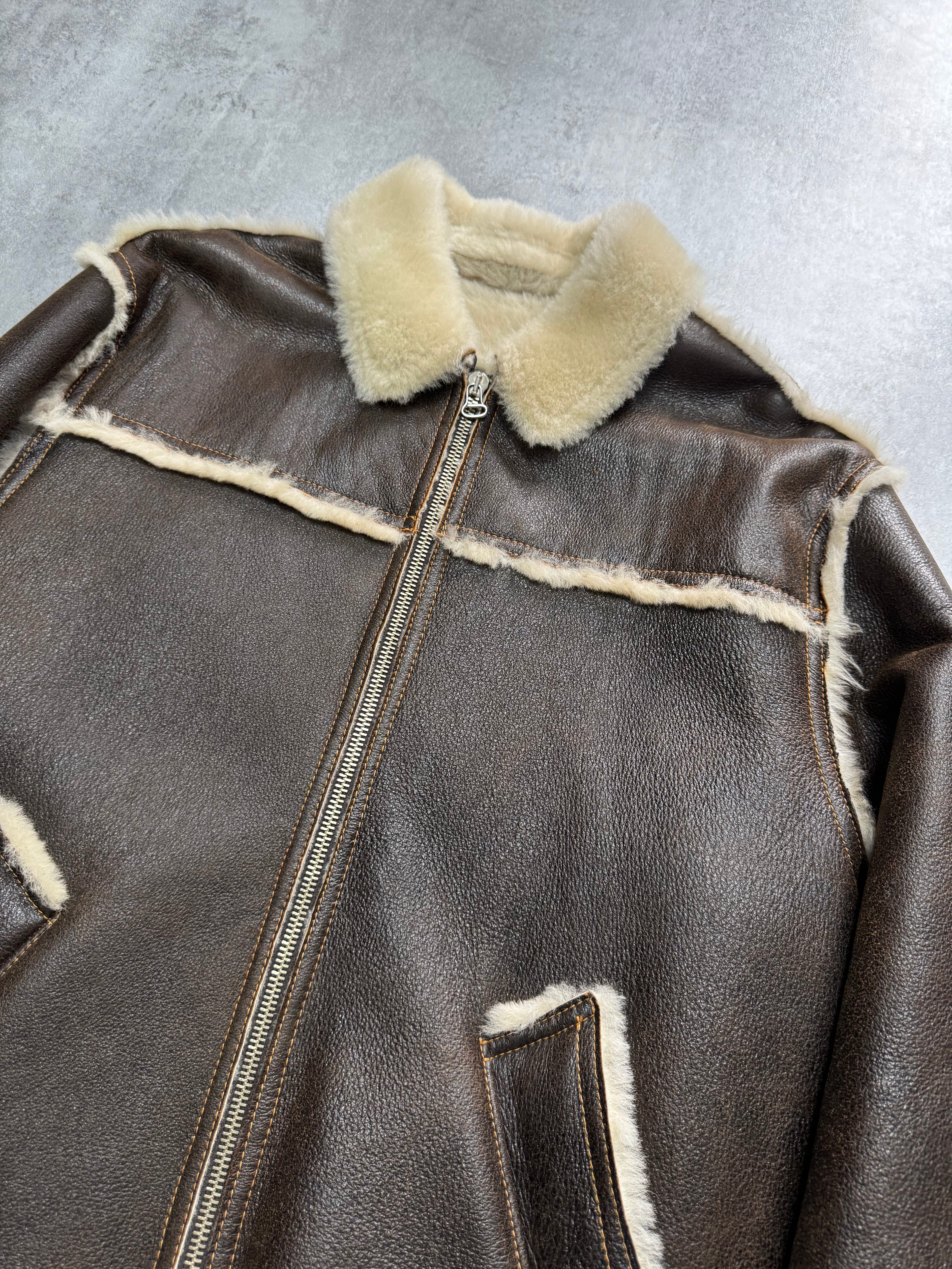1990s Jean Paul Gaultier Tailored Shearling Leather Jacket
