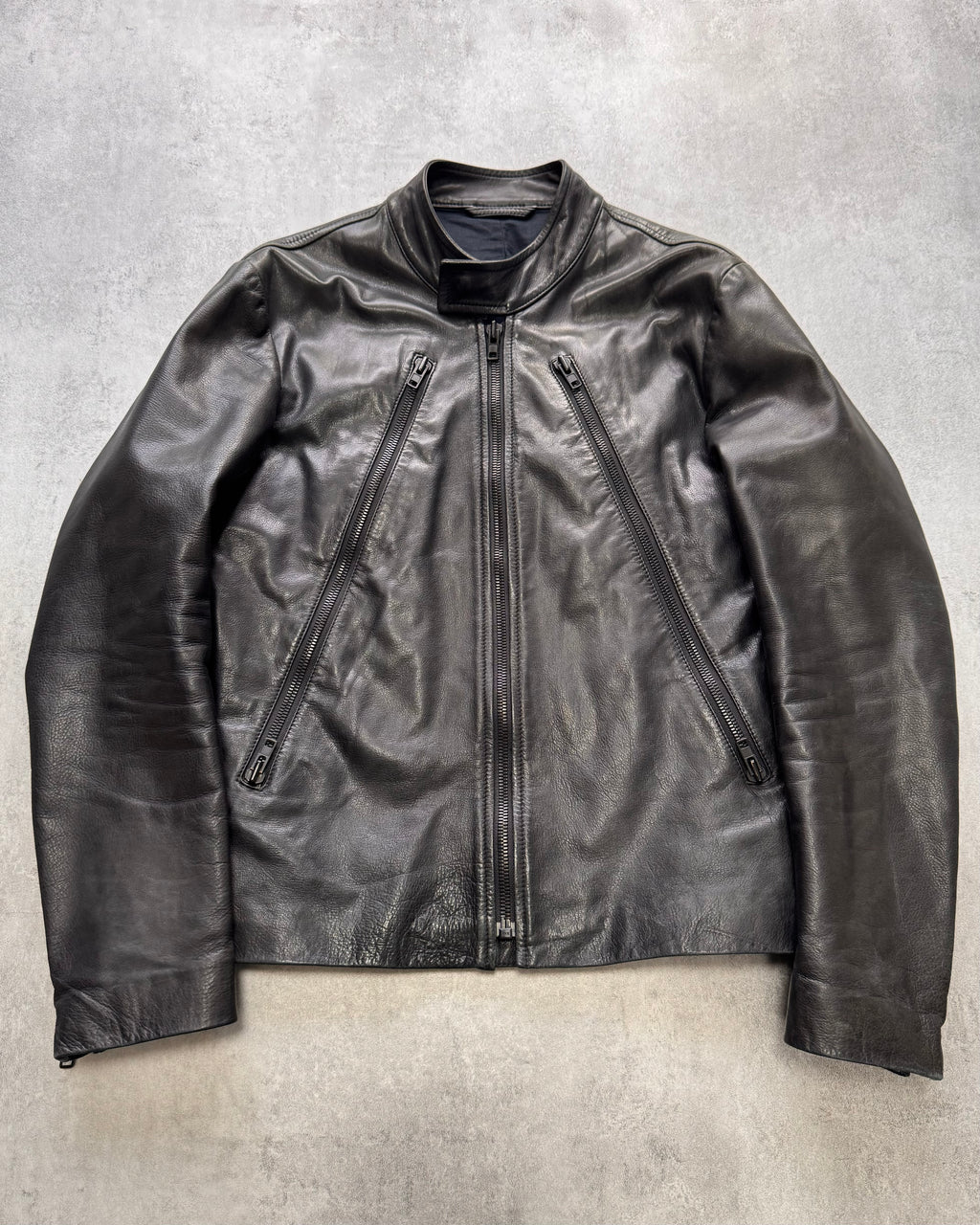 SS2010 Maison Margiela 5-Zip Black Leather Jacket