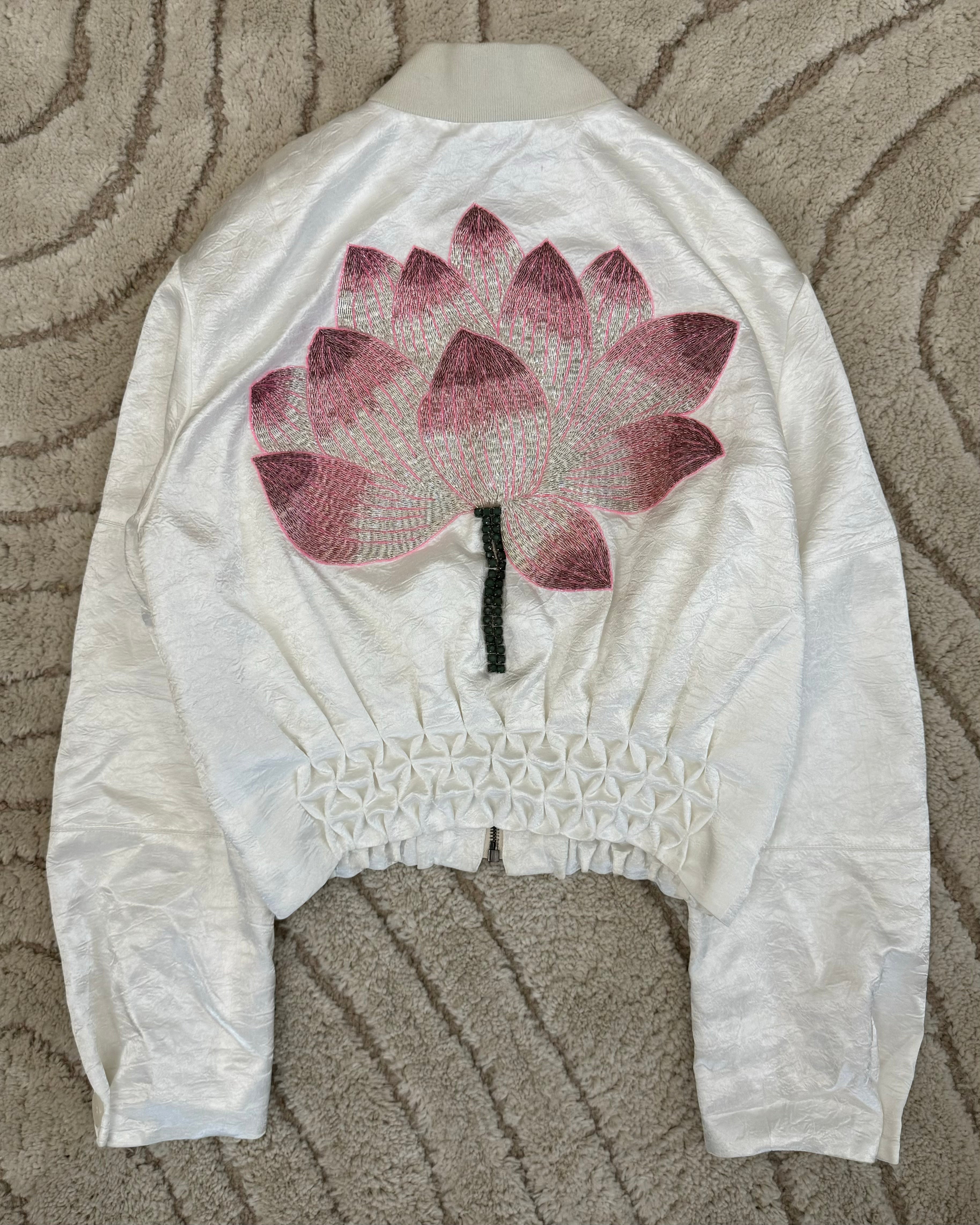 John Galliano Lotus Jewelry Bomber Jacket