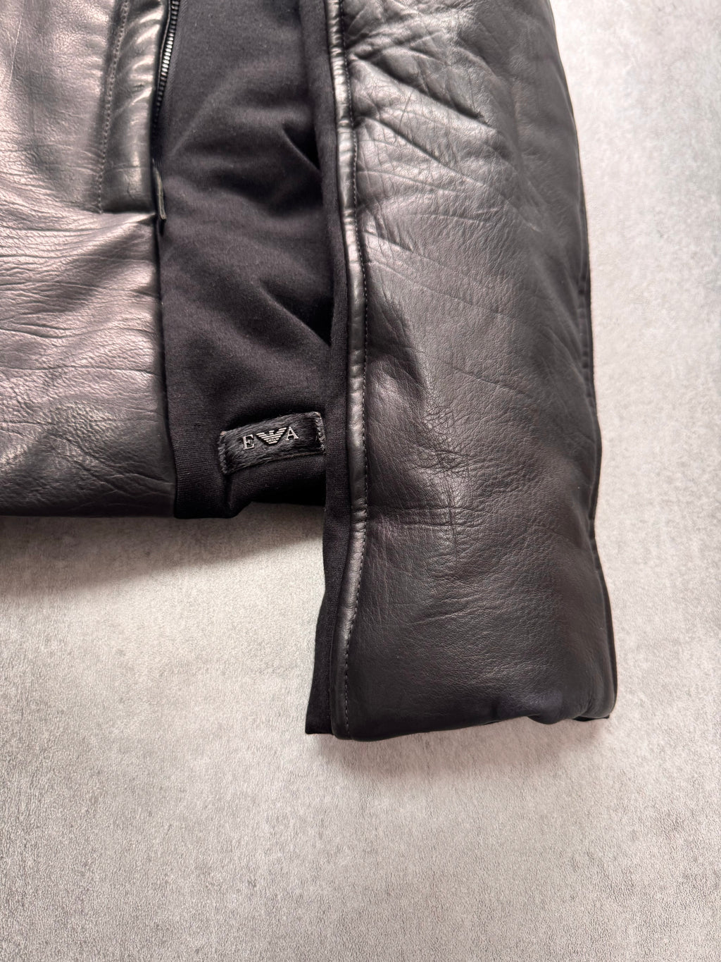 FW2012 Emporio Armani Ninja Asymmetrical Leather Hooded Coat