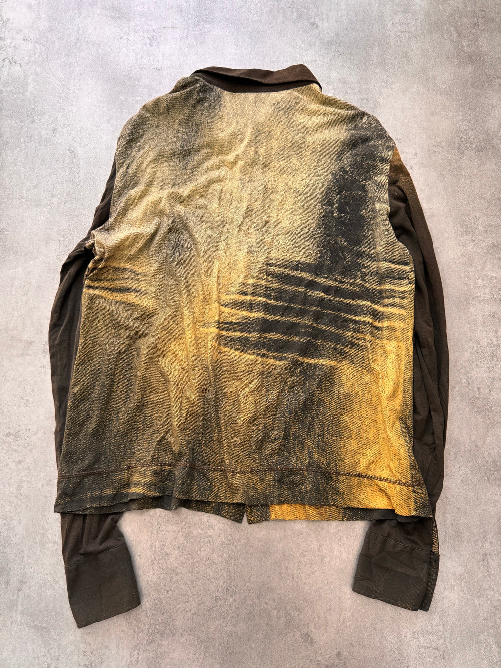 2000s Cavalli Eroded Yellow Abstract Shirt