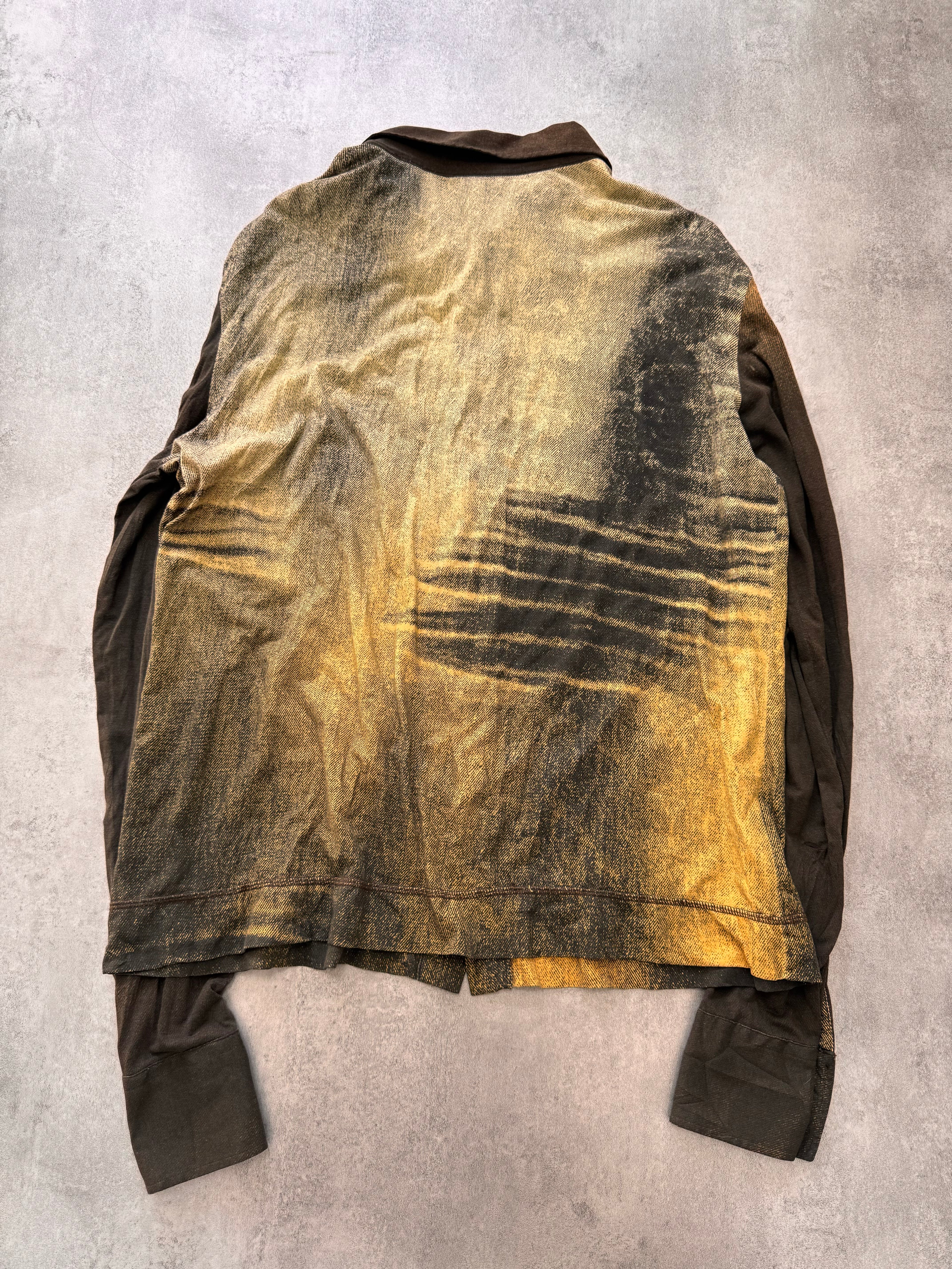 2000s Cavalli Eroded Yellow Abstract Shirt