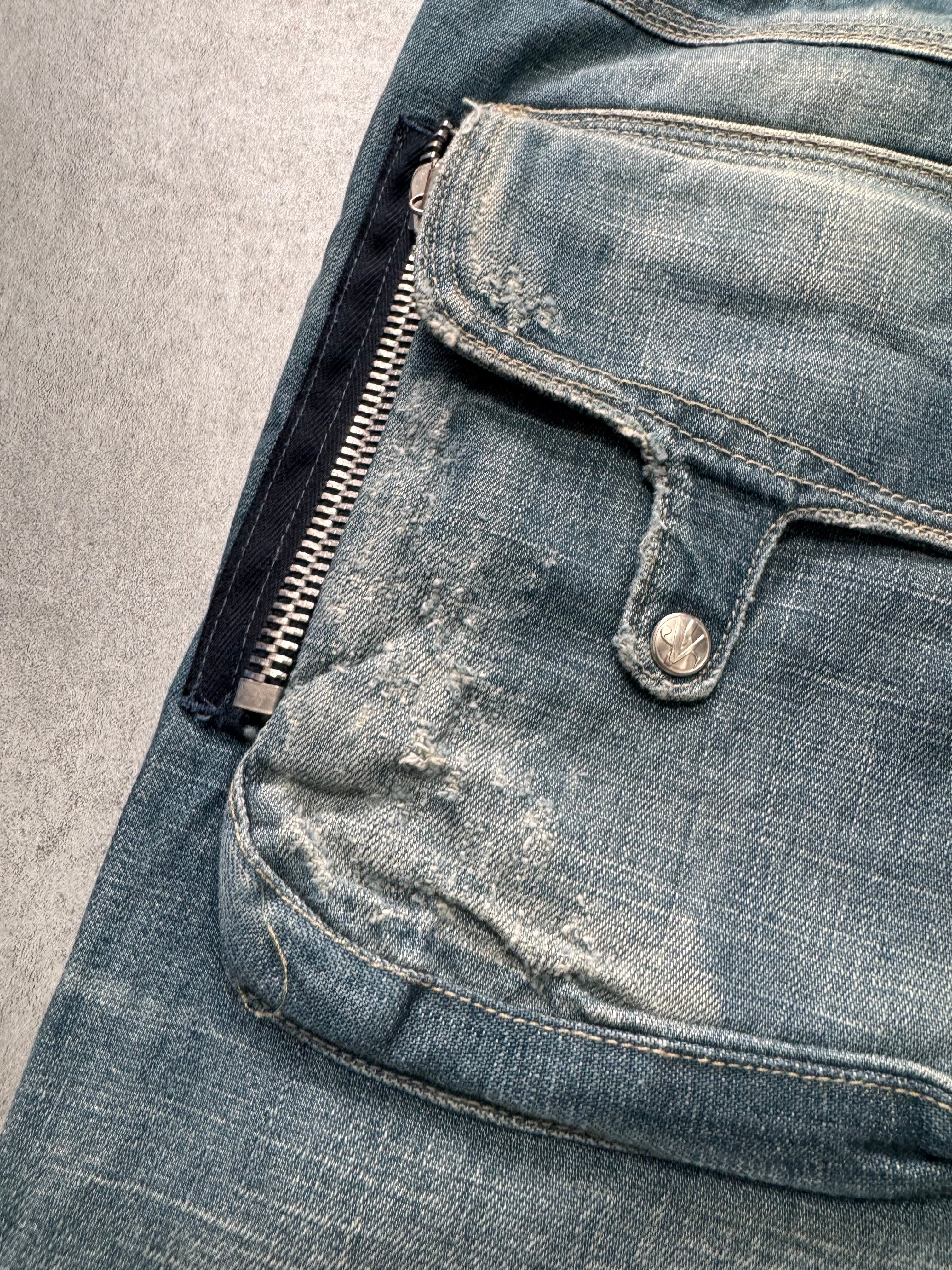 AW2005 Versace Cargo Sun Faded Denim Jeans