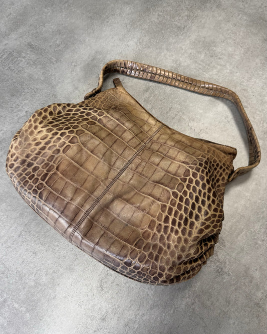 Giorgio Armani Natural Crocodile Effect Leather Bag (OS)