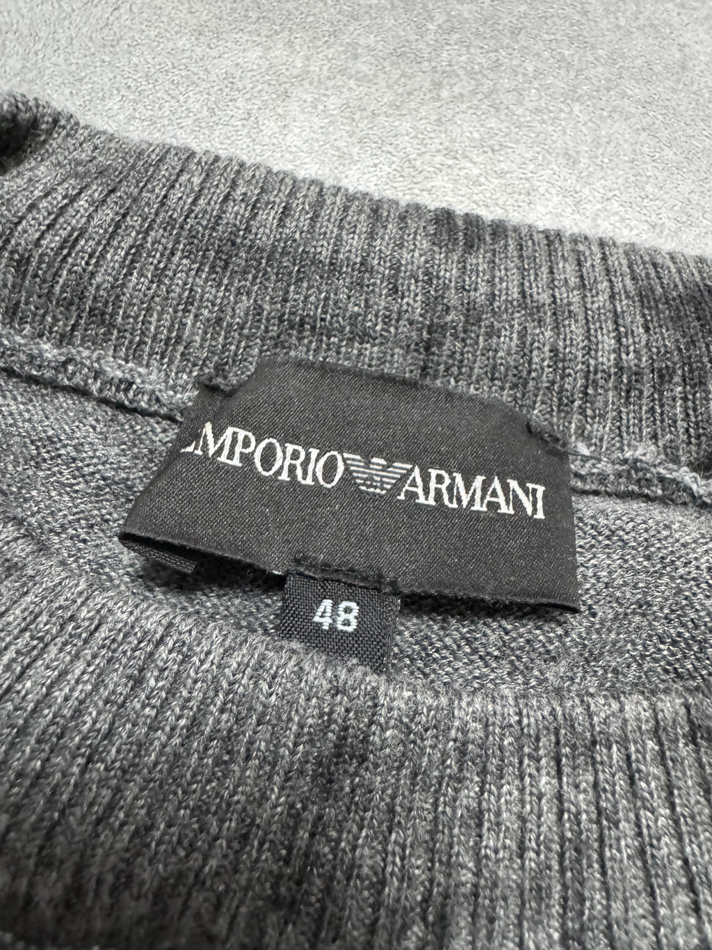 2000s Emporio Armani Abstract Skyscrapers Grey Sweater