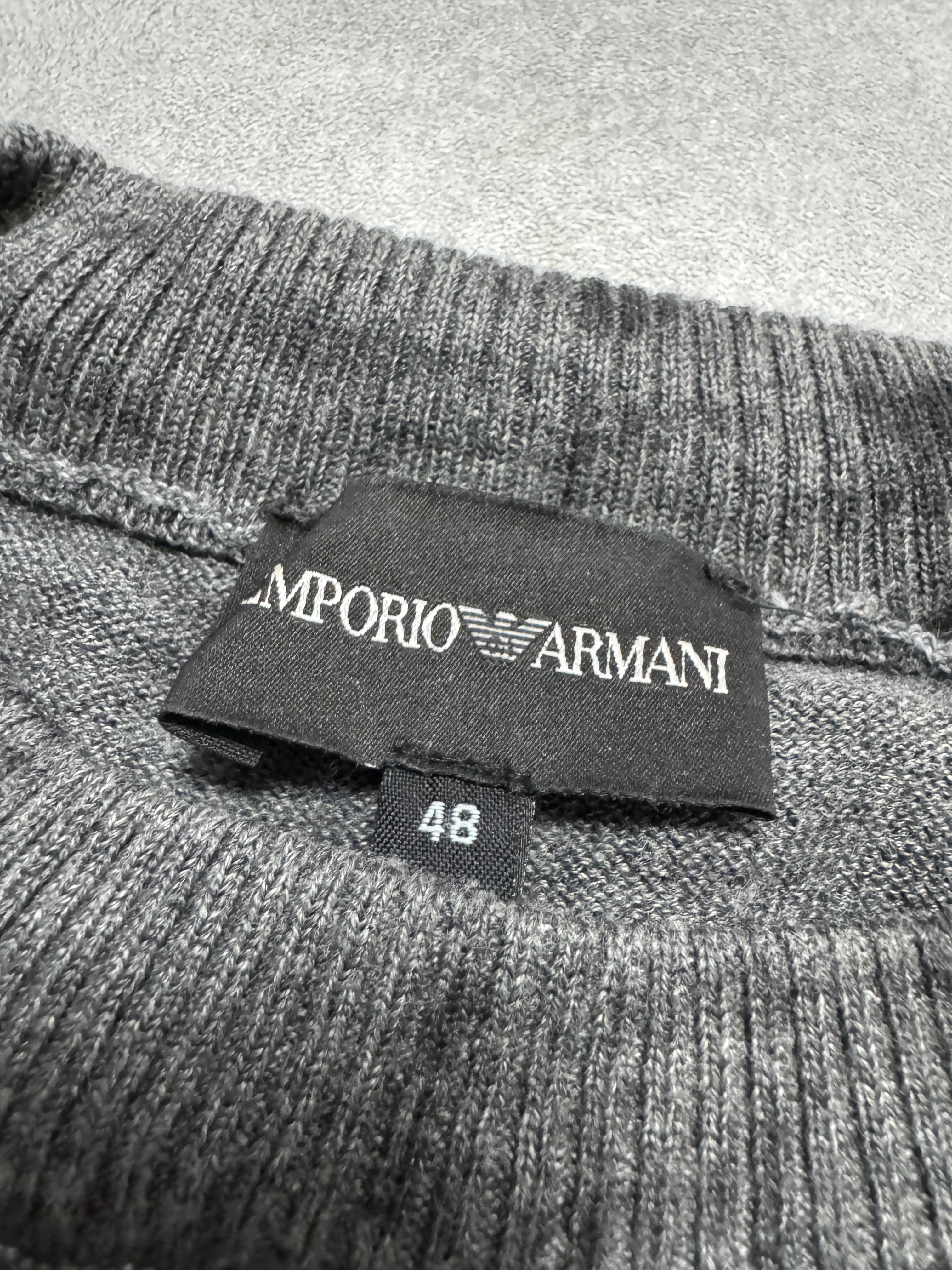 2000s Emporio Armani Abstract Skyscrapers Grey Sweater