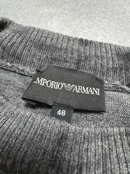 2000s Emporio Armani Abstract Skyscrapers Grey Sweater (S)