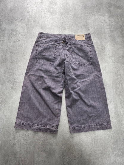 2000s Dolce & Gabbana Purple Grey Stripes Short (S)