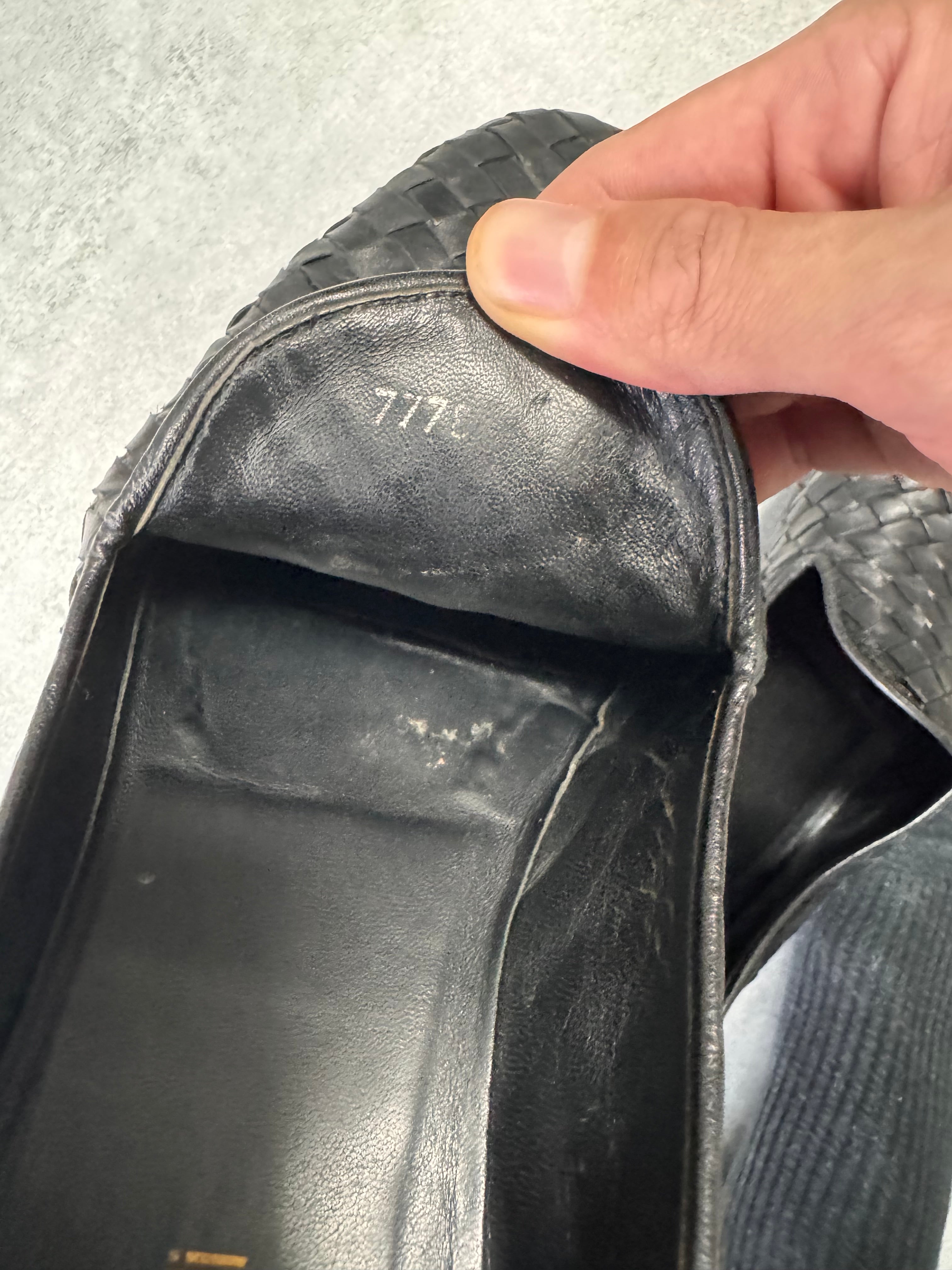 Roberto Cavalli Woven Black Leather Shoes