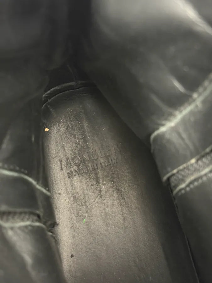Moncler Signature Winter Black Pony Hair Leather Boots WcVAveQ 9