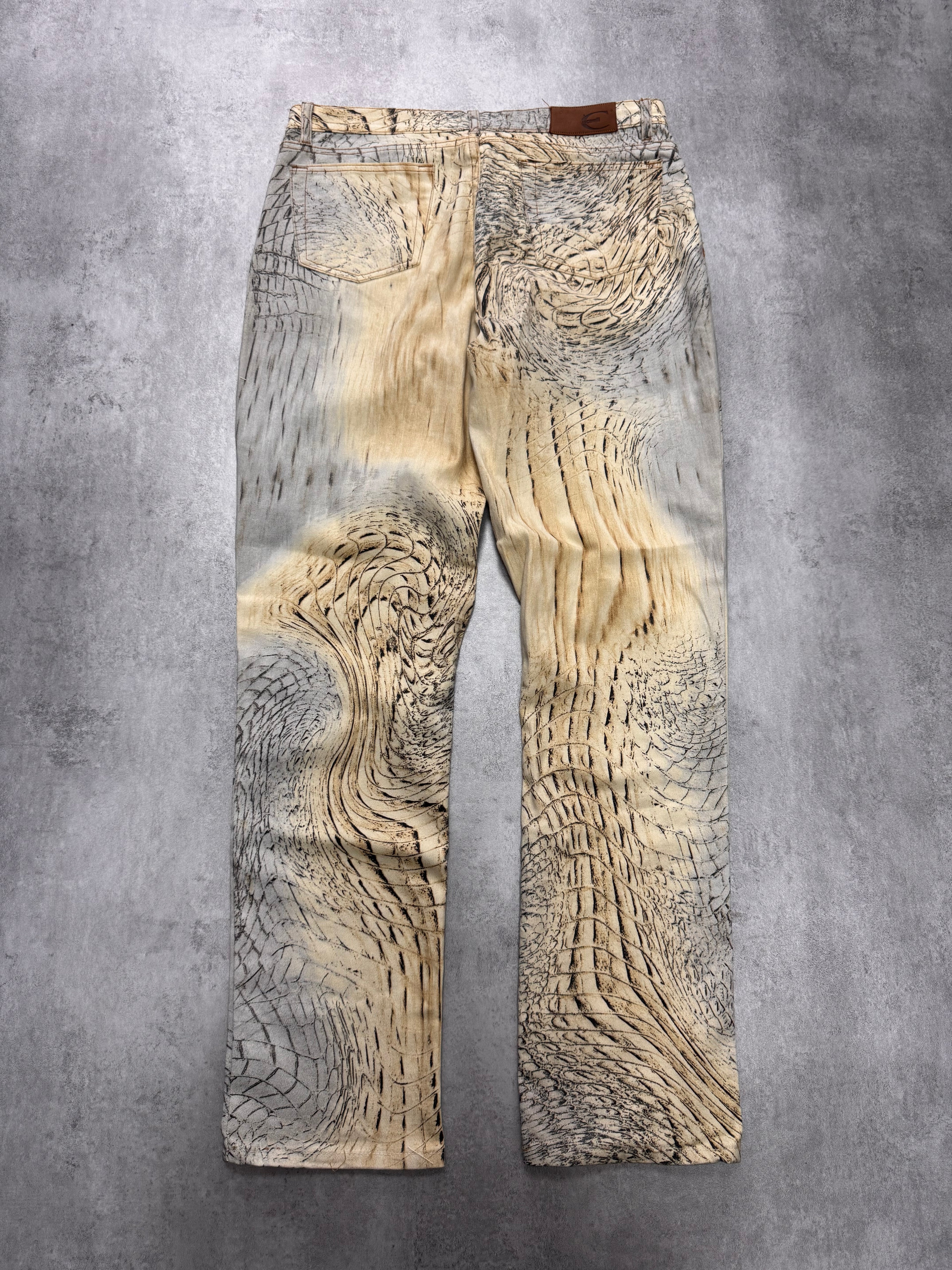 SS2002 Cavalli Crocodile Blue Sky & Sand Pants