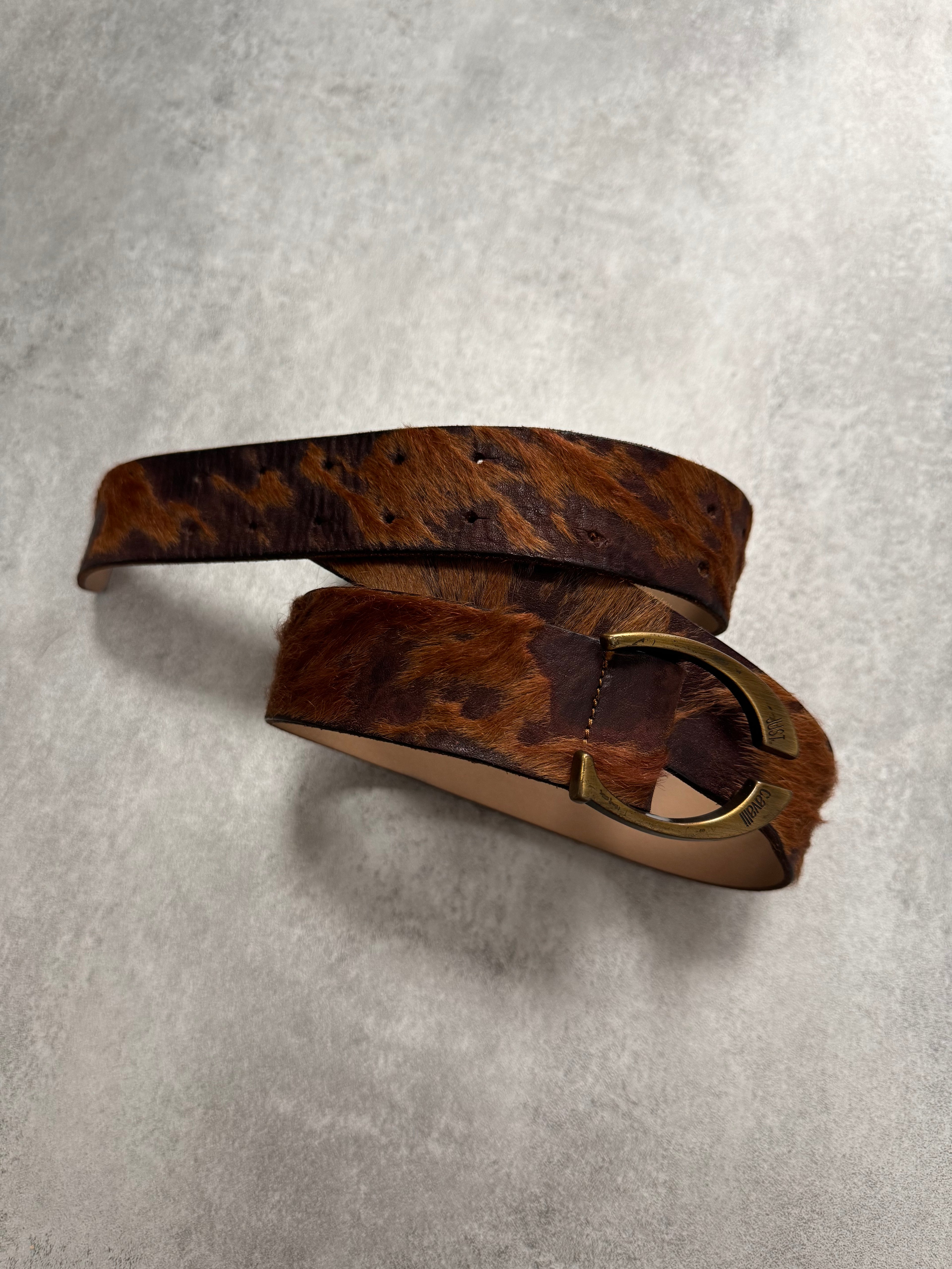 AW2004 Cavalli Brown Pony Hair Leather Belt