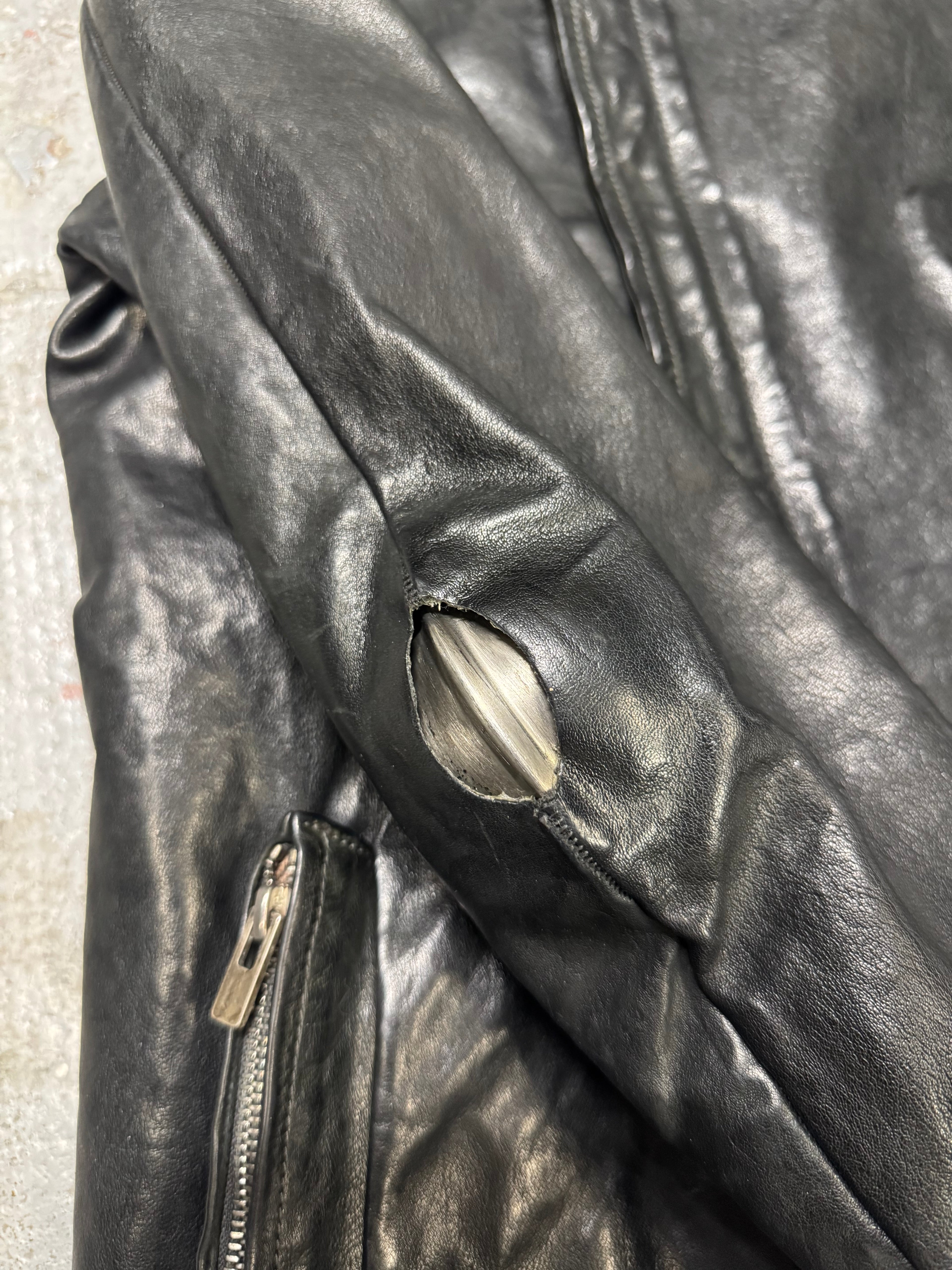 Carol Christian Poell Gloved Prosthetic Elbow Black Leather Jacket