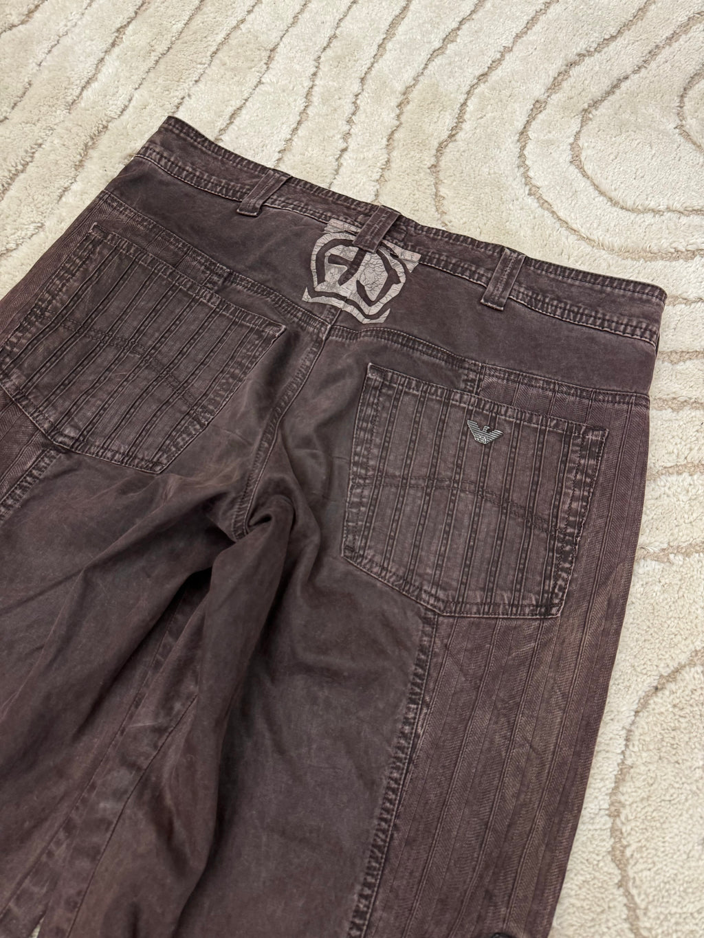 FW2019 Armani Brown Wash Wide Pants (L/XL)