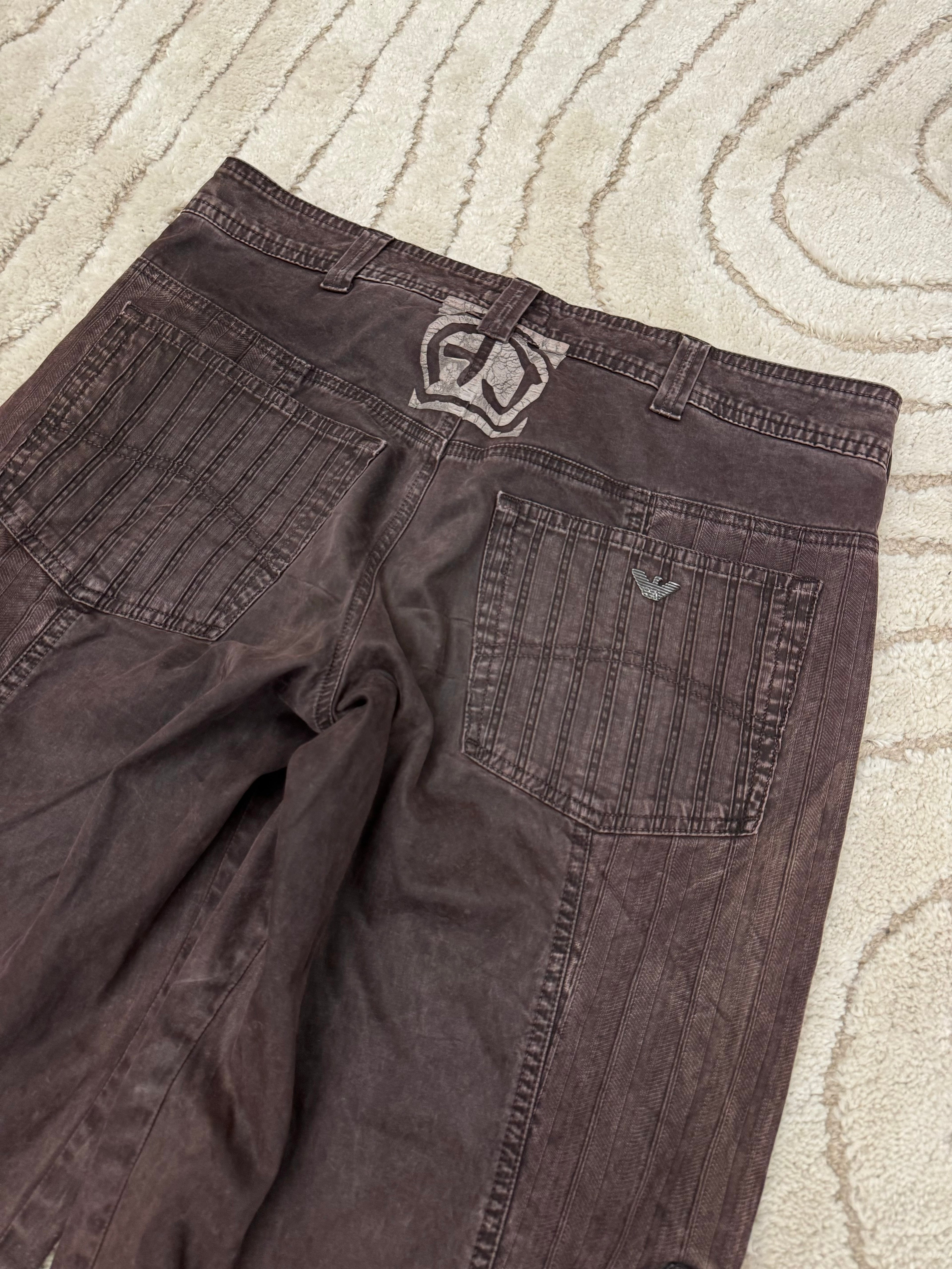 FW2019 Armani Brown Wash Wide Pants (L/XL)