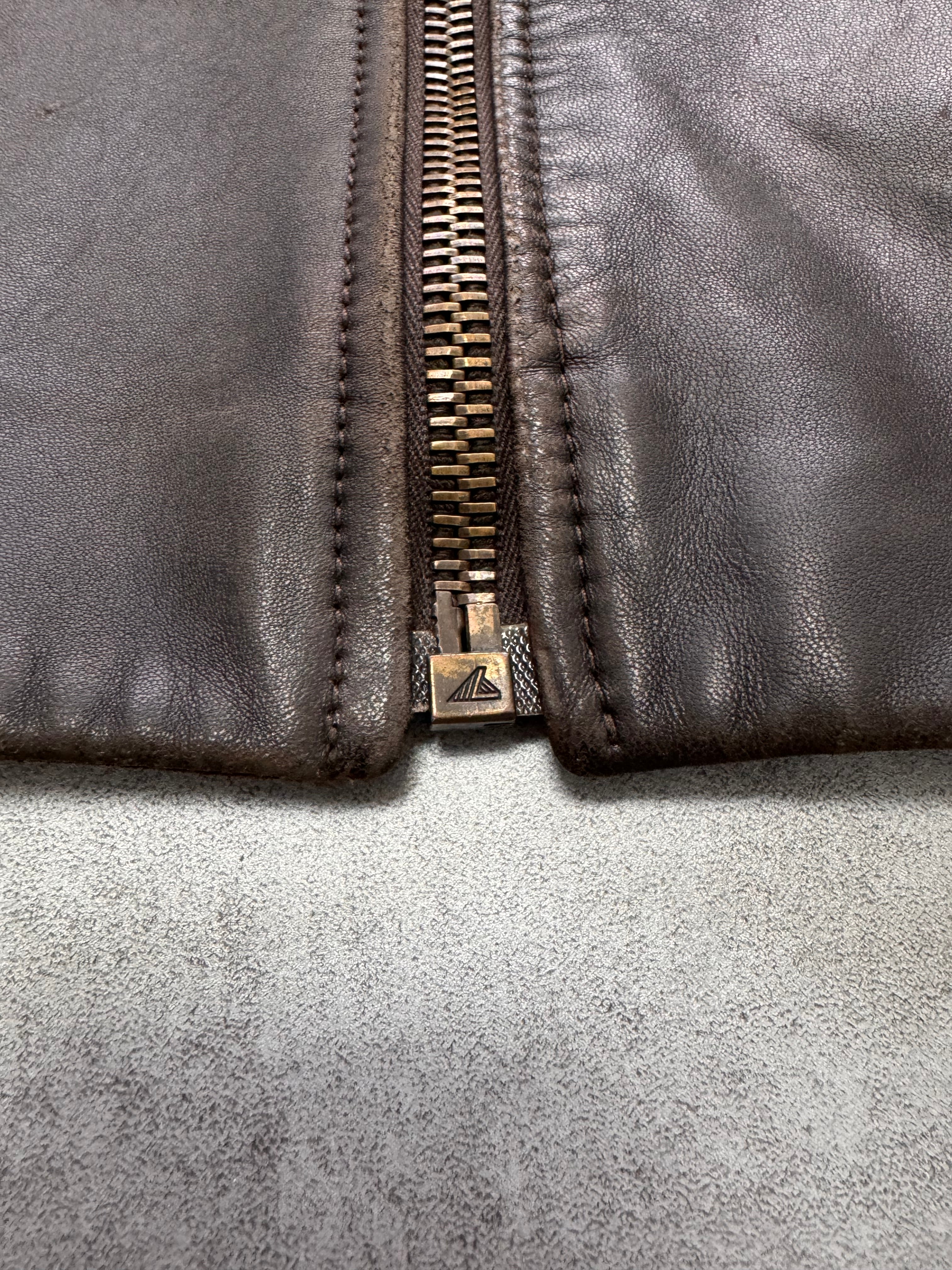 2000s Dolce & Gabbana Minimalist Distressed Leather Jacket