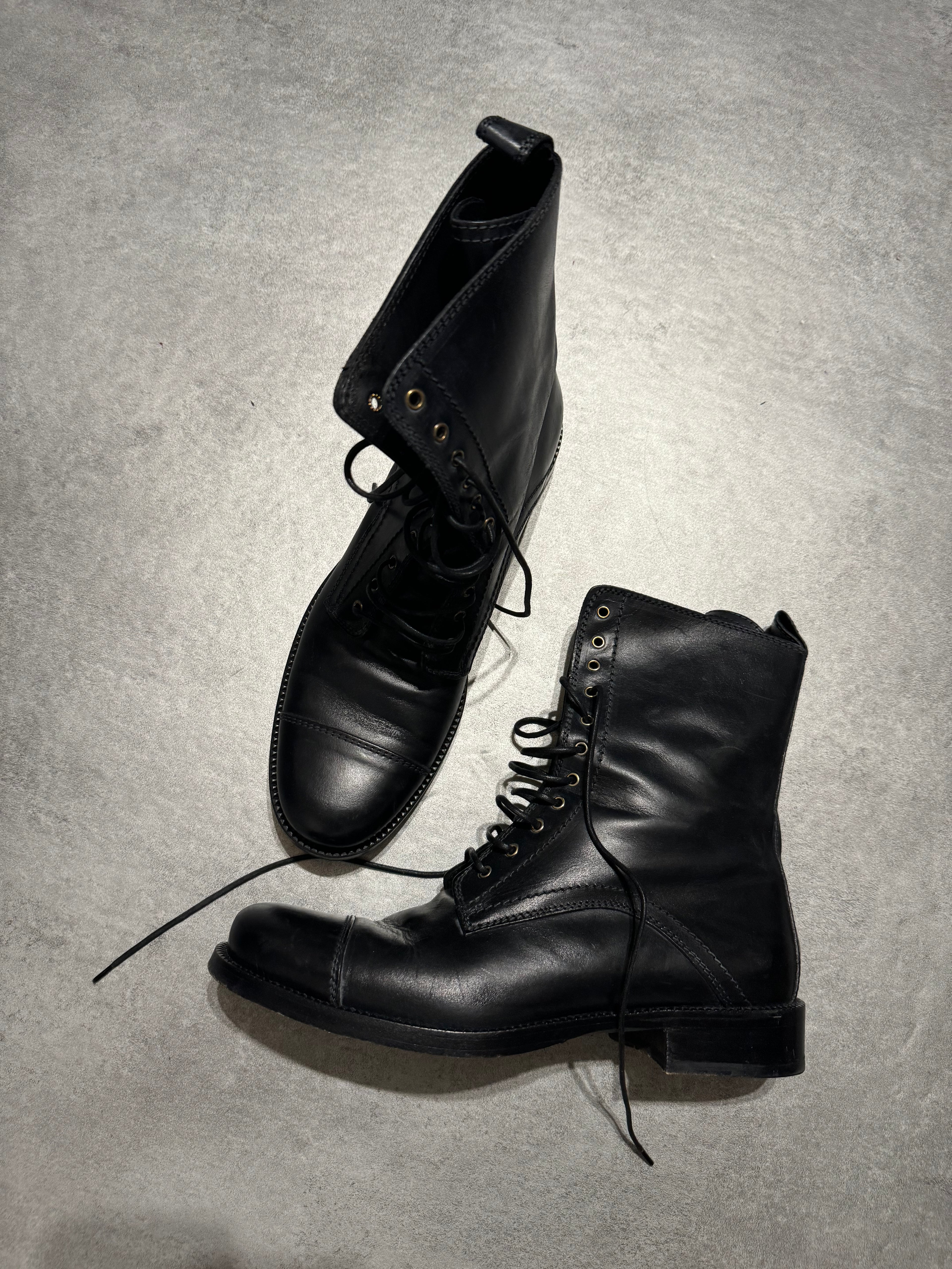 AW2009 Dolce & Gabbana Black High Combat Naval Boots (40) - 2