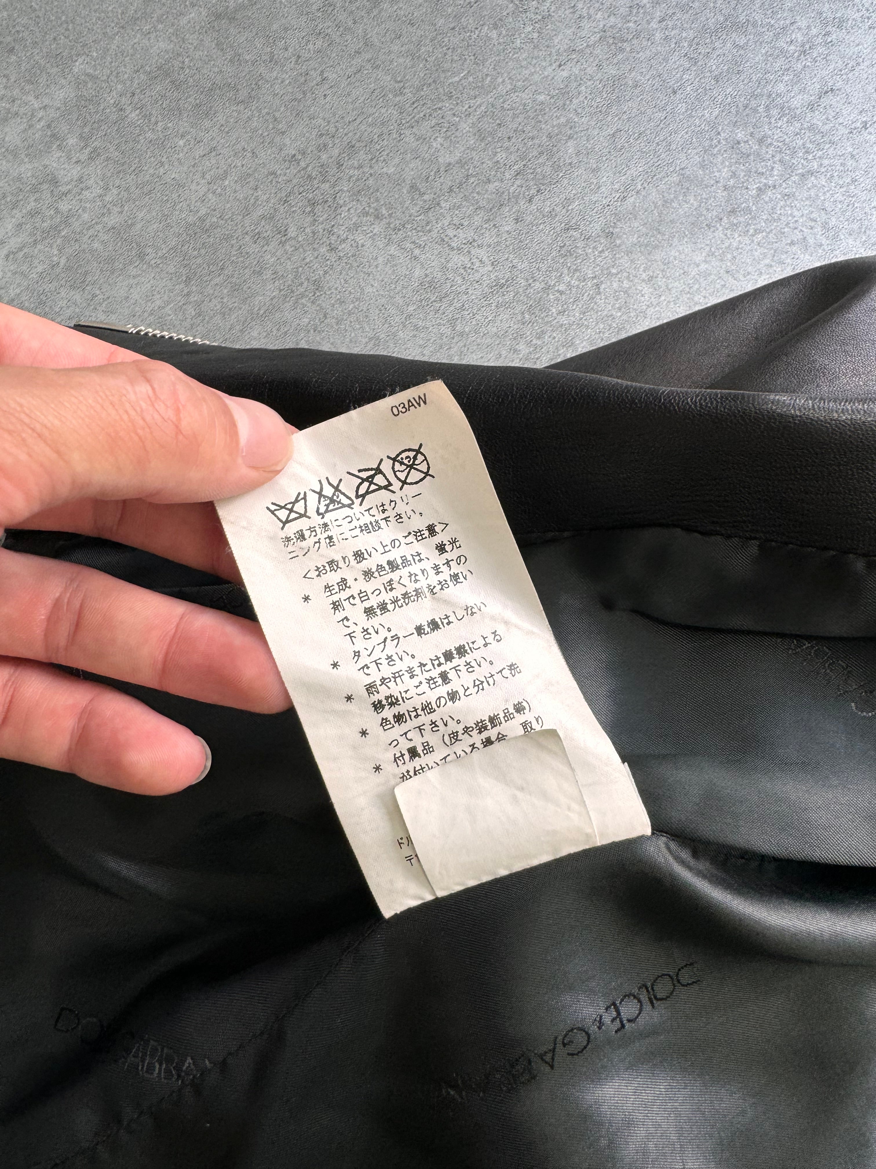 AW2003 Dolce & Gabbana Multi-Zip Leather Jacket