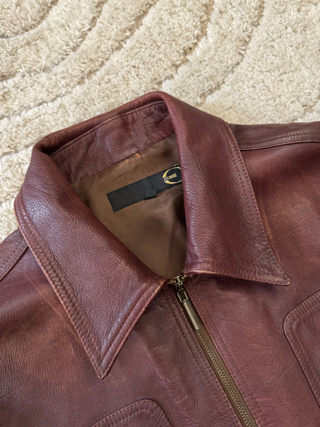 Cavalli Fight Club Leather Jacket (M)