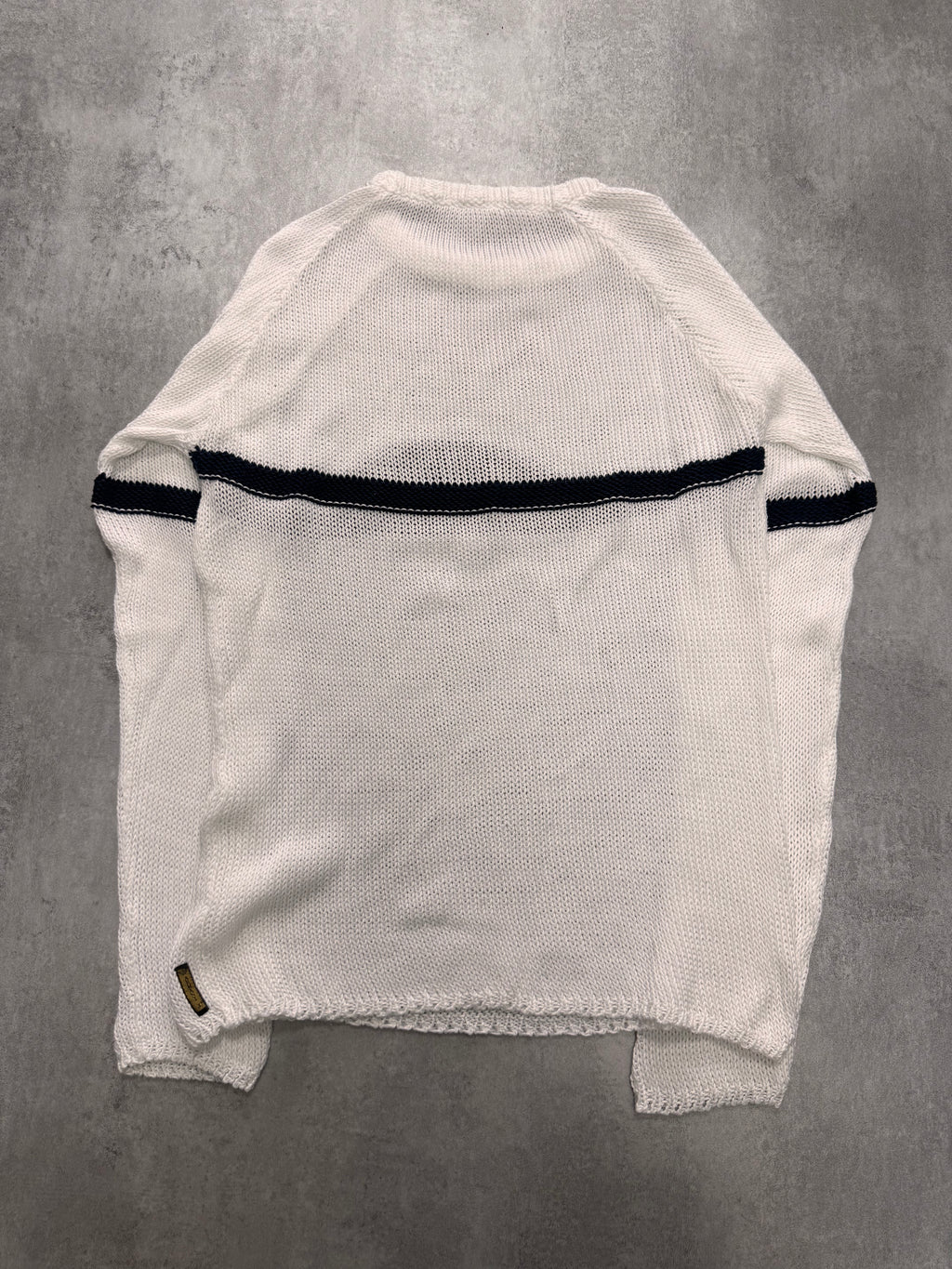 2000s Armani Wave White Sweater