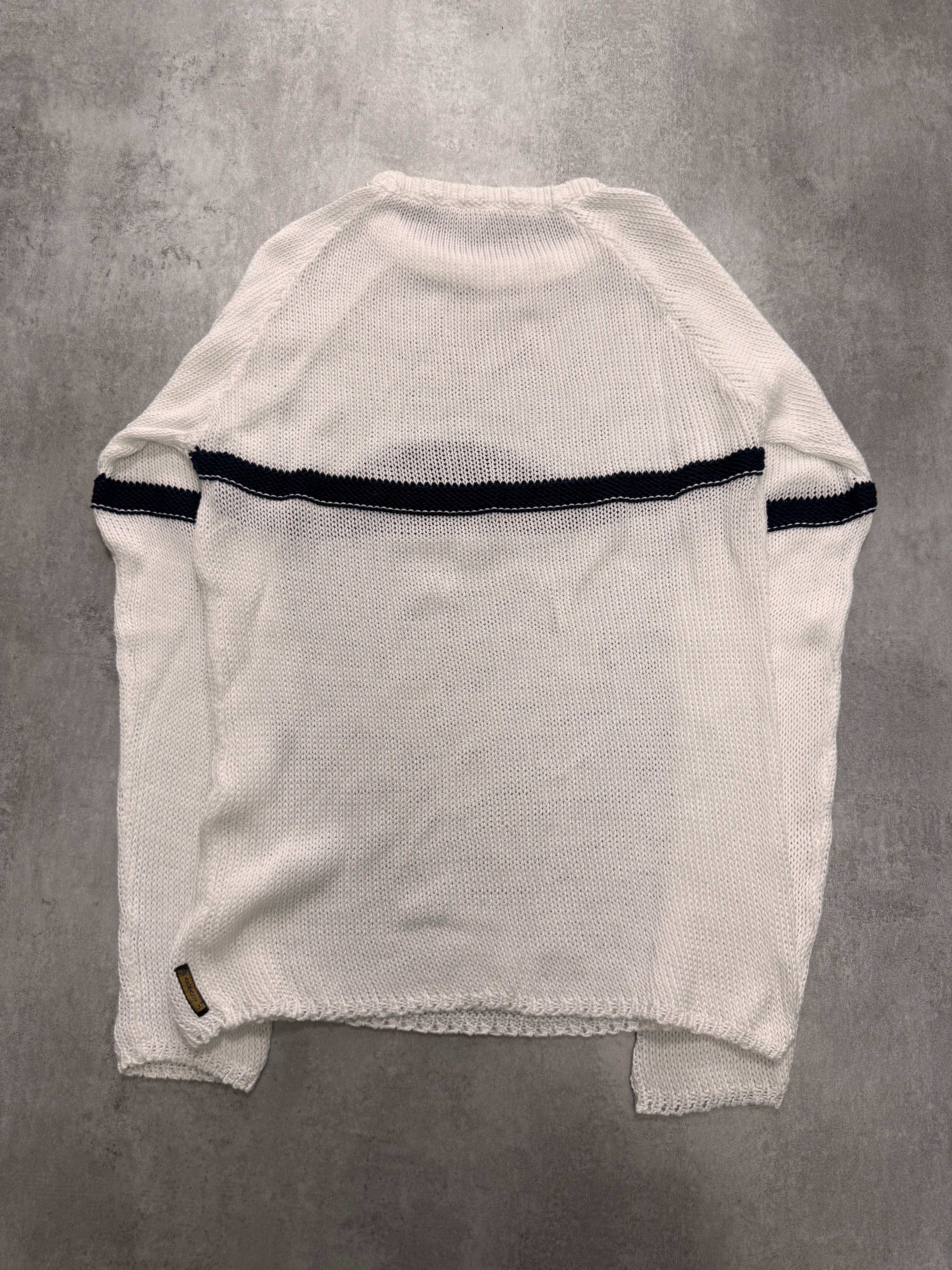2000s Armani Wave White Sweater