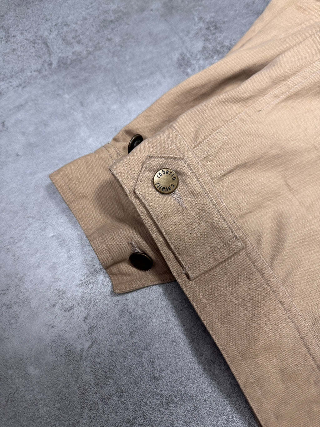 Roberto Cavalli Embroided Flowers Beige Jacket