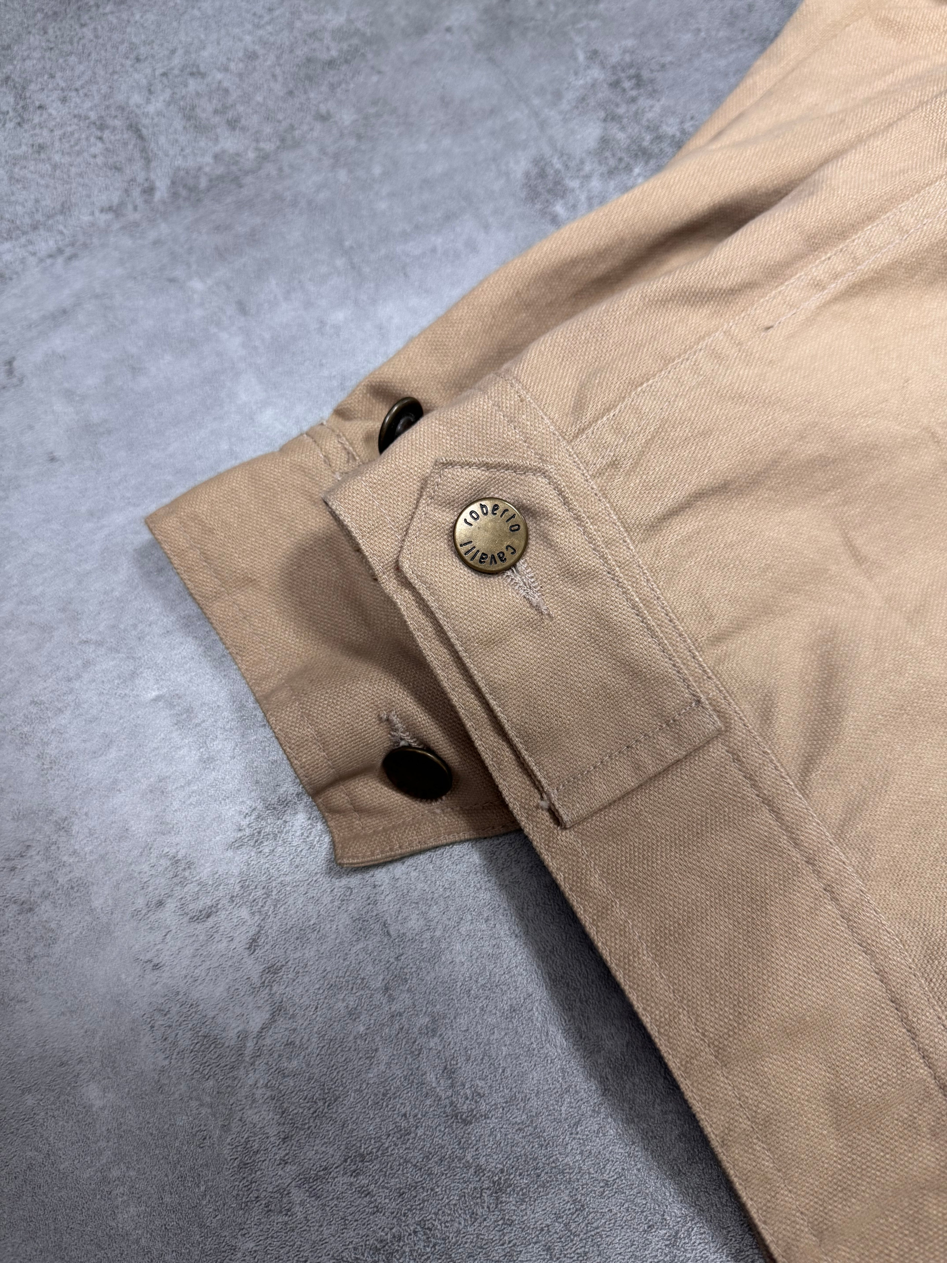 Roberto Cavalli Embroided Flowers Beige Jacket