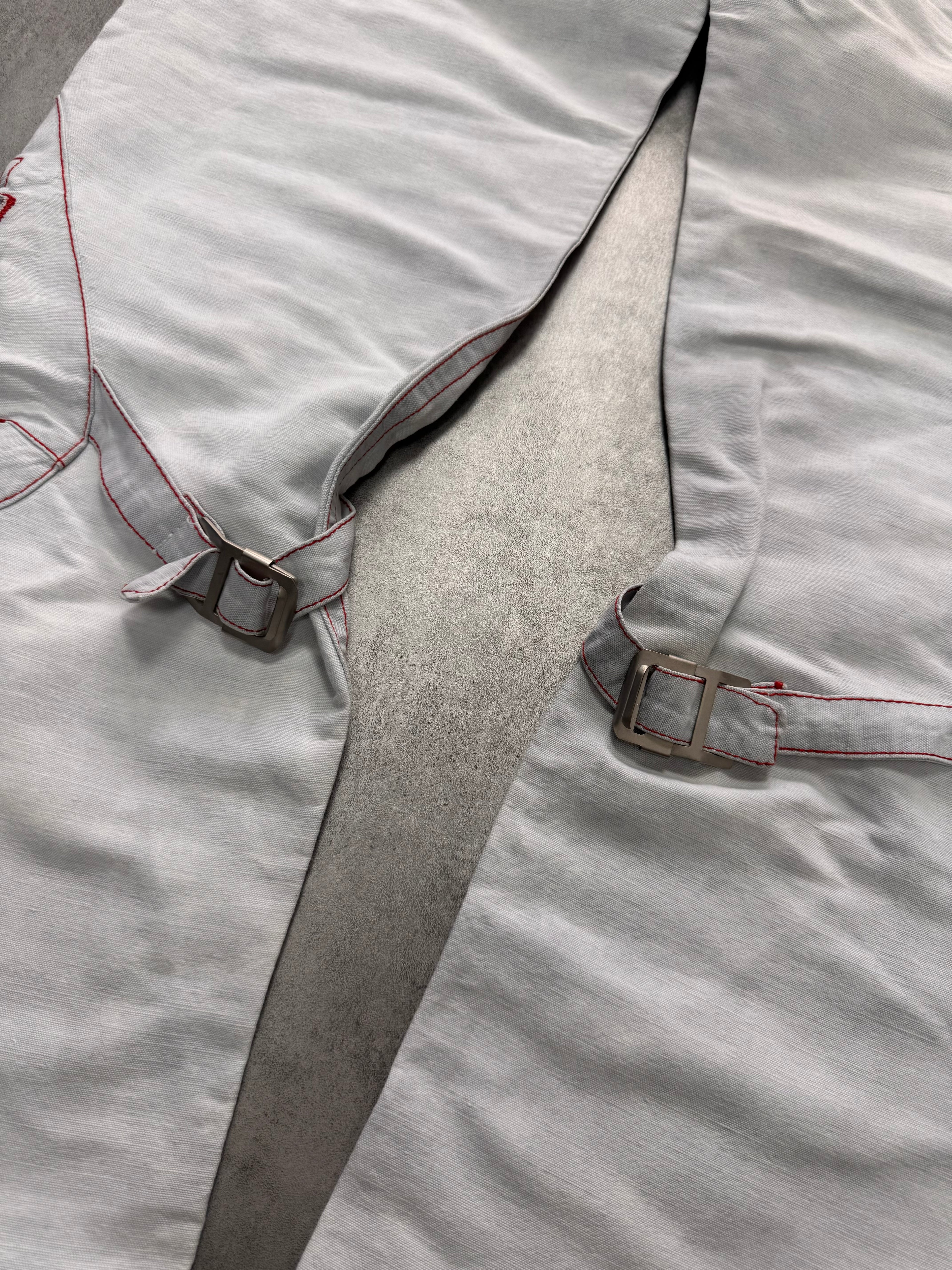 2000s Armani Biker Cargo White Pants