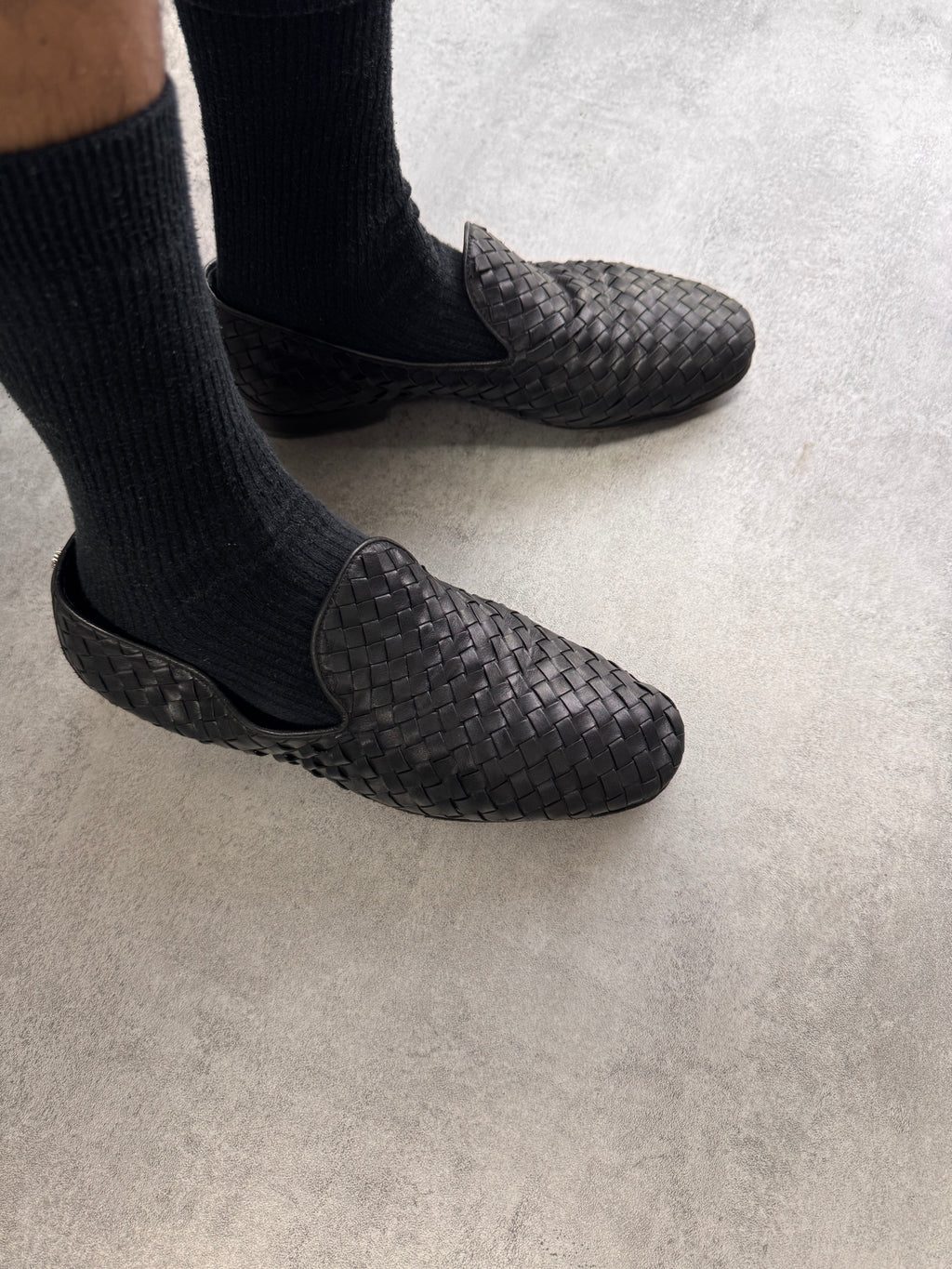 Roberto Cavalli Woven Black Leather Shoes