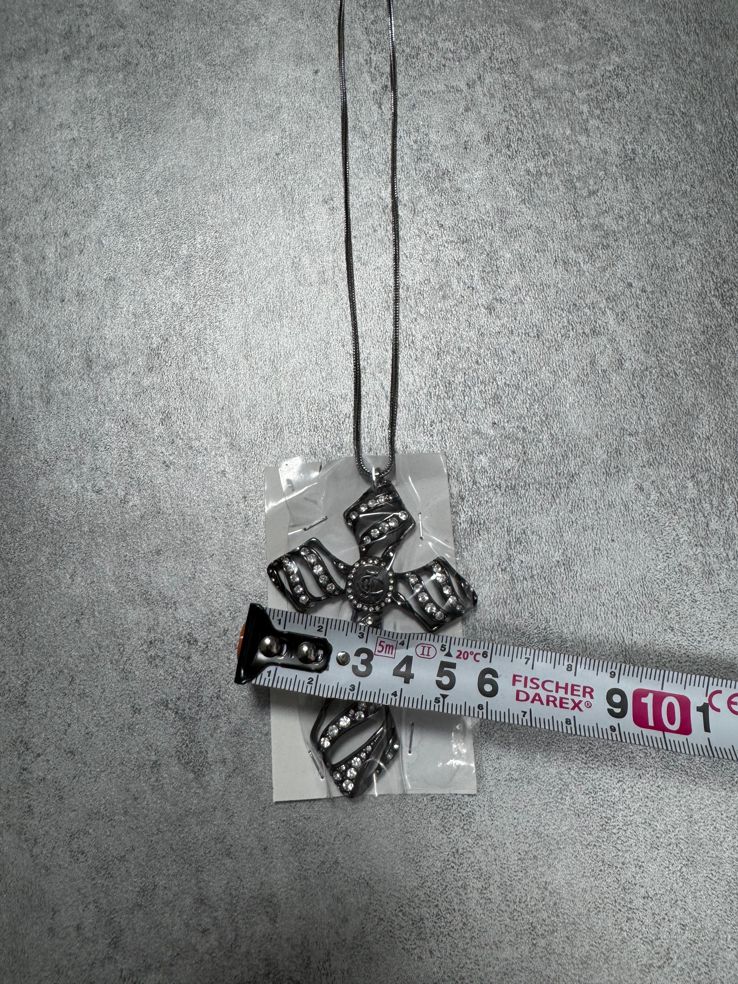 Cavalli Prominent Stones Cross Pendant Necklace