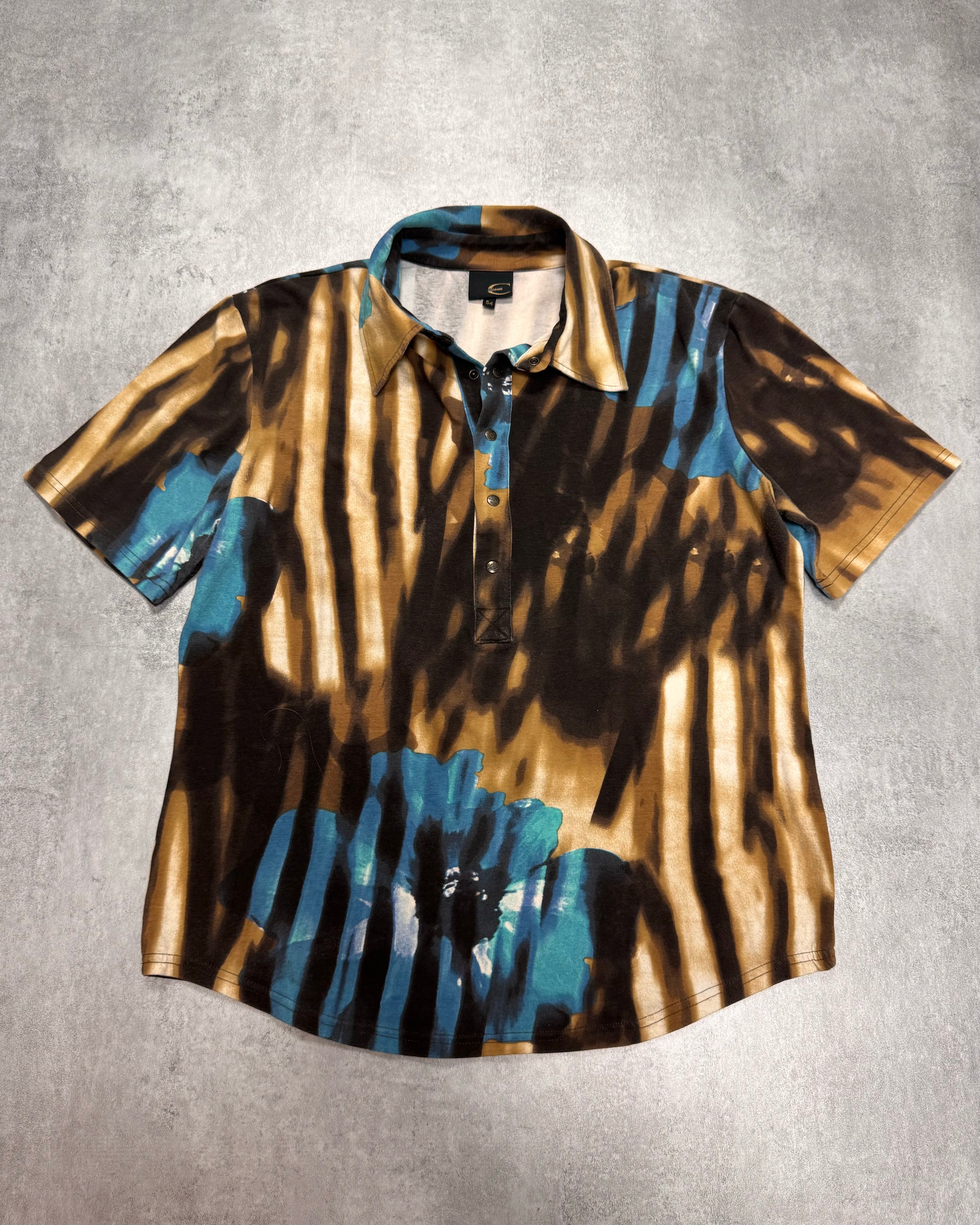 SS2002 Just Cavalli Psychedelic Hallucination Blue Flowers Shirt