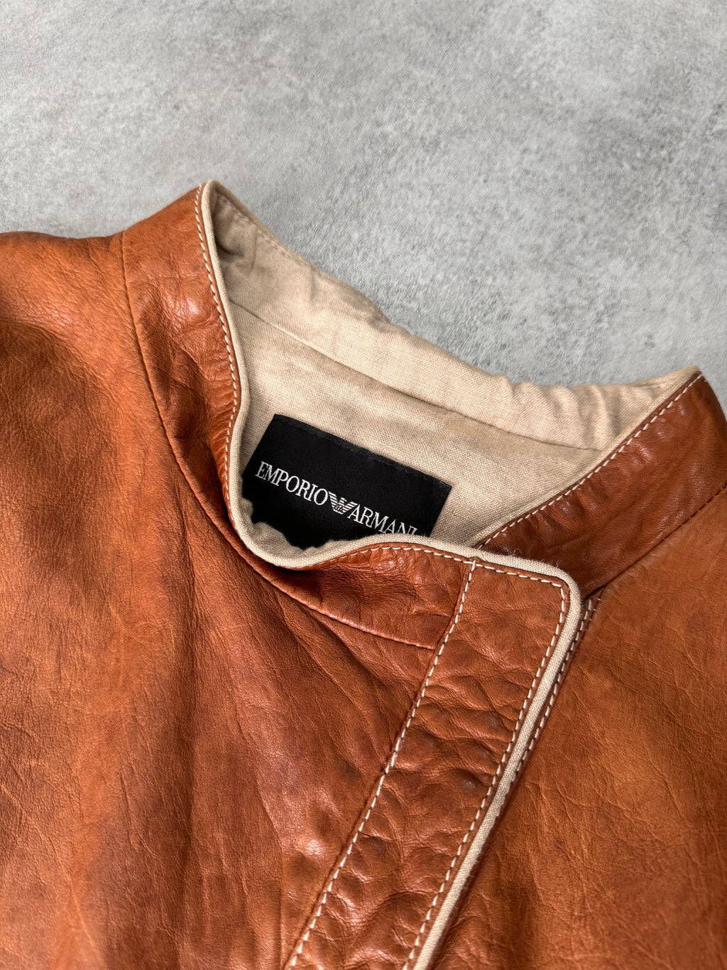 SS2009 Emporio Armani Asymmetrical Leather Jacket
