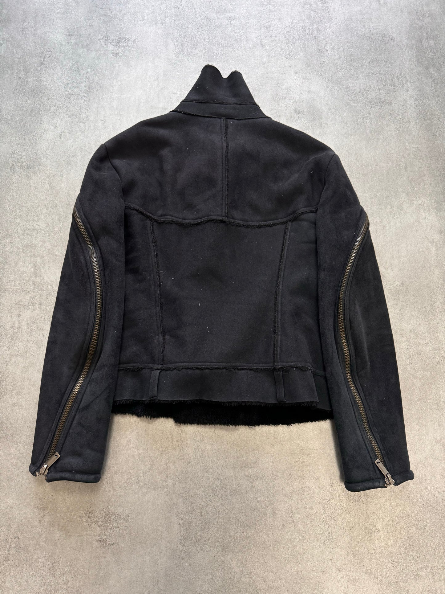 1990s Emporio Armani Arm Zip Asymmetrical Jacket (S)