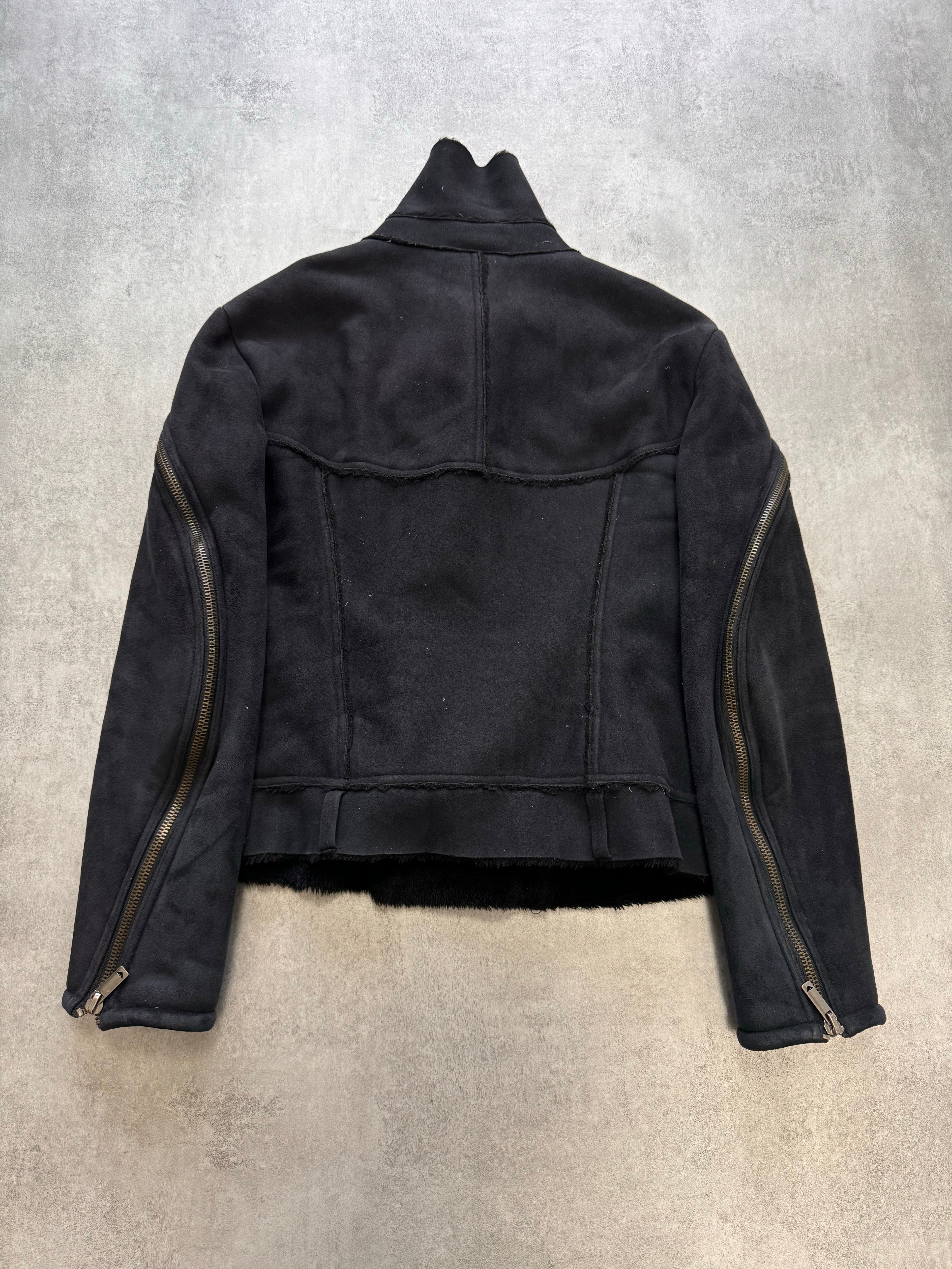 1990s Emporio Armani Arm Zip Asymmetrical Jacket