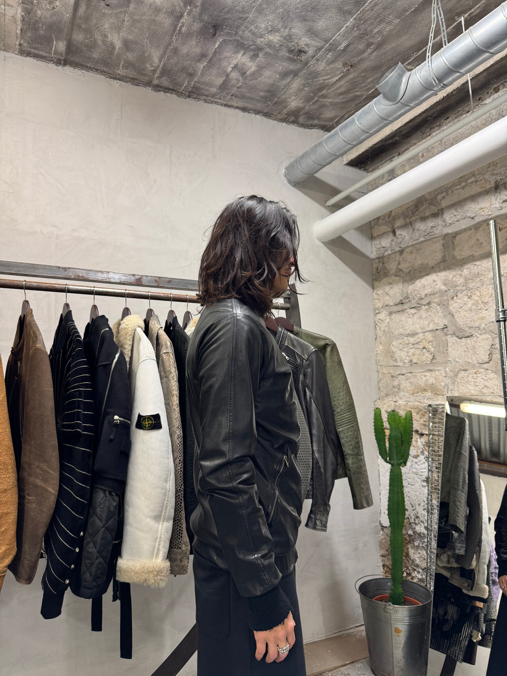 2010s Giorgio Brato Avant-Garde Black Leather Bomber Jacket