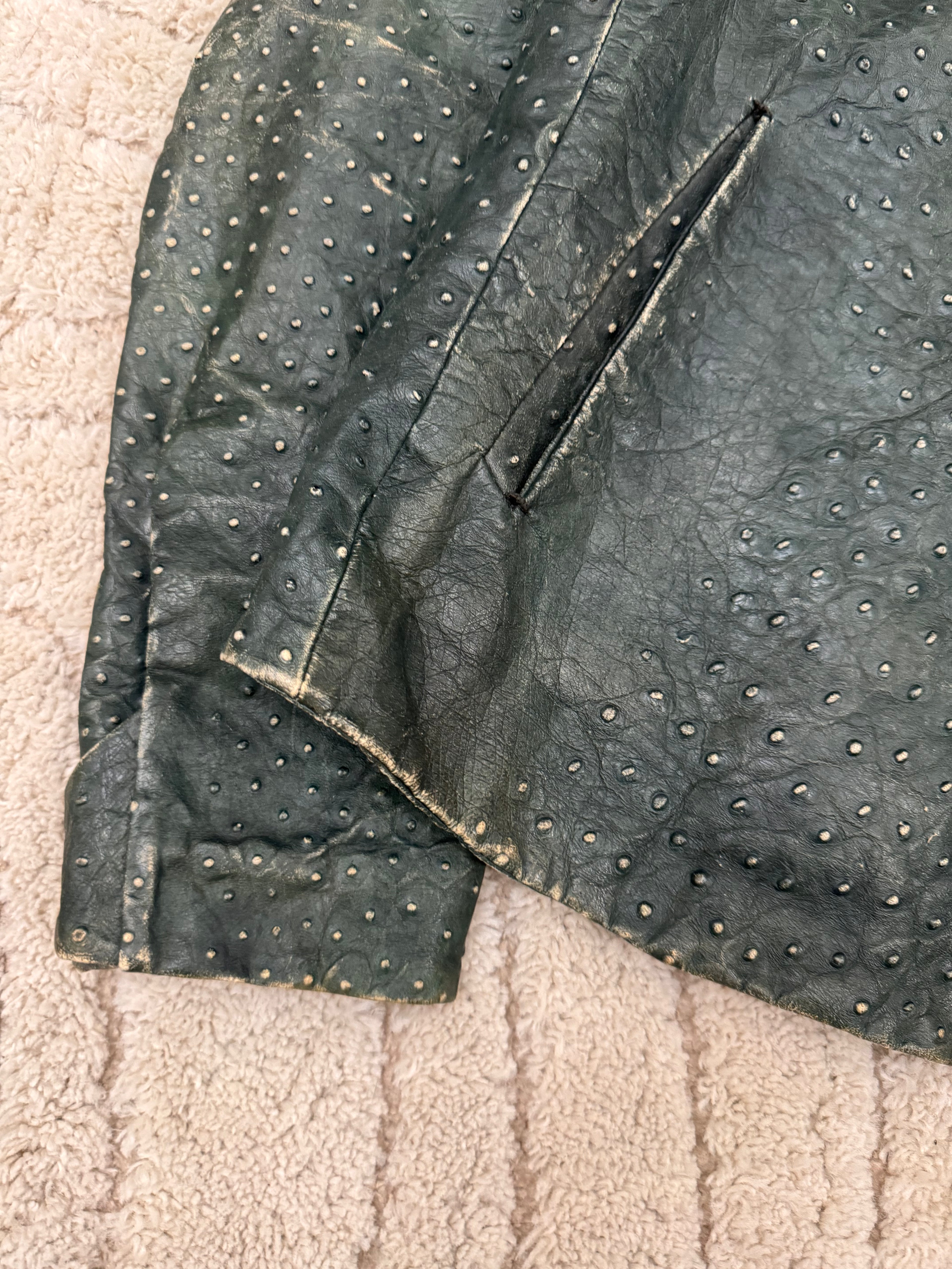 2009FW エンポリオ アルマーニ オーストリッチ レザー ジャケット (L)
