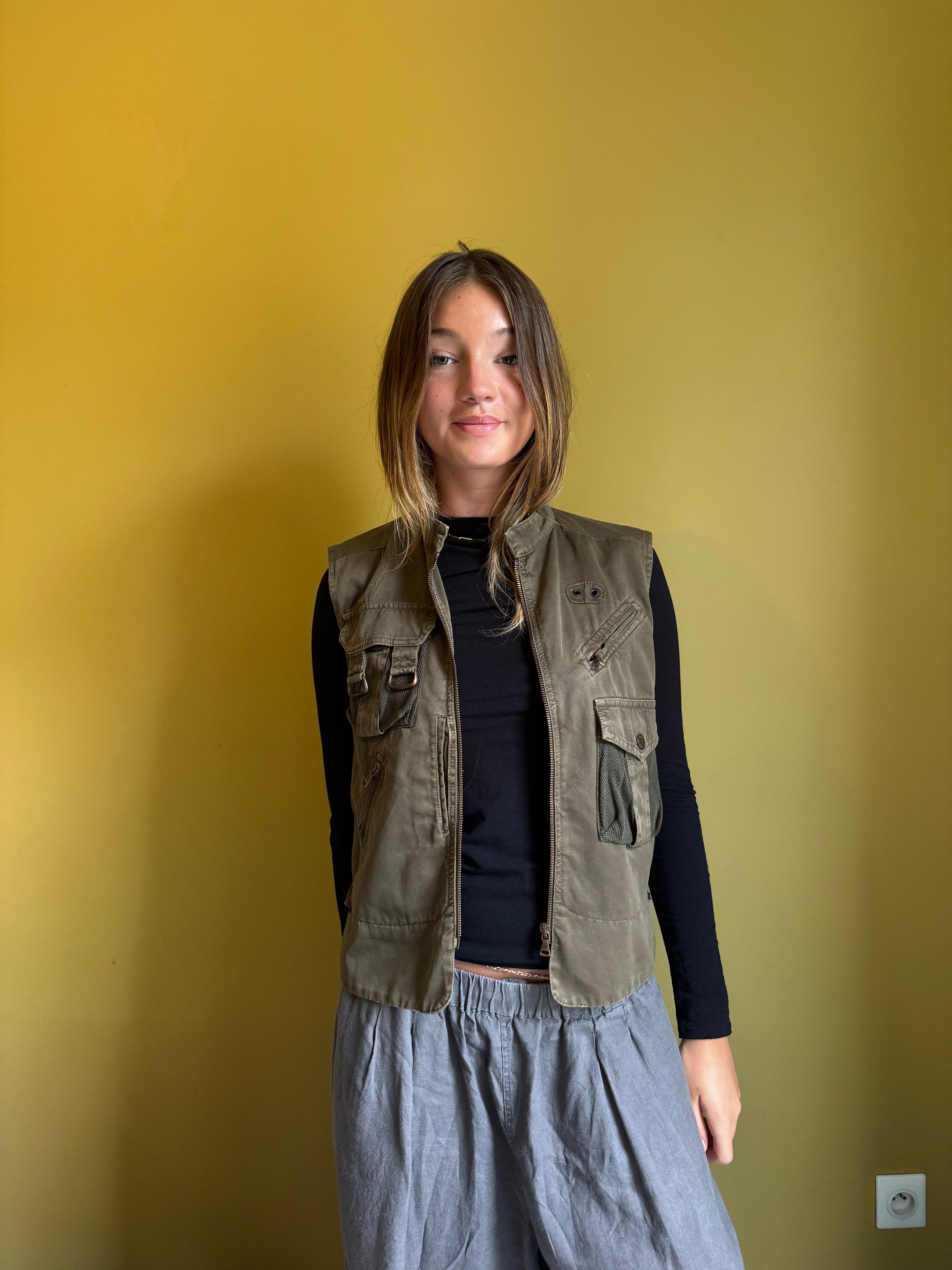 SS2003 Dolce & Gabbana Sleeveless Olive Cargo Combat Jacket