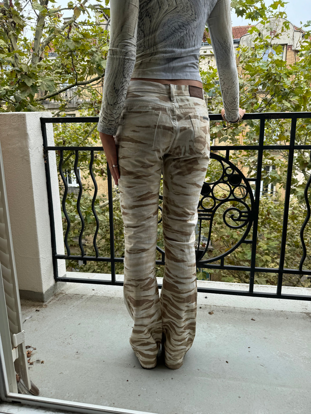 2000s Cavalli Military Safari Zebra Pants