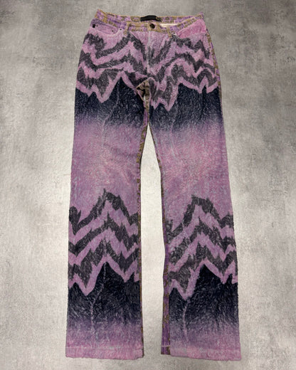 SS2005 Just Cavalli Fur Mountain Peninsula Purple Pink Pants (S)