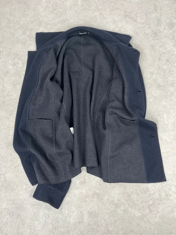 2010s Giorgio Armani Navy Wool Minimalist Officer Jacket hGLOTNw 7