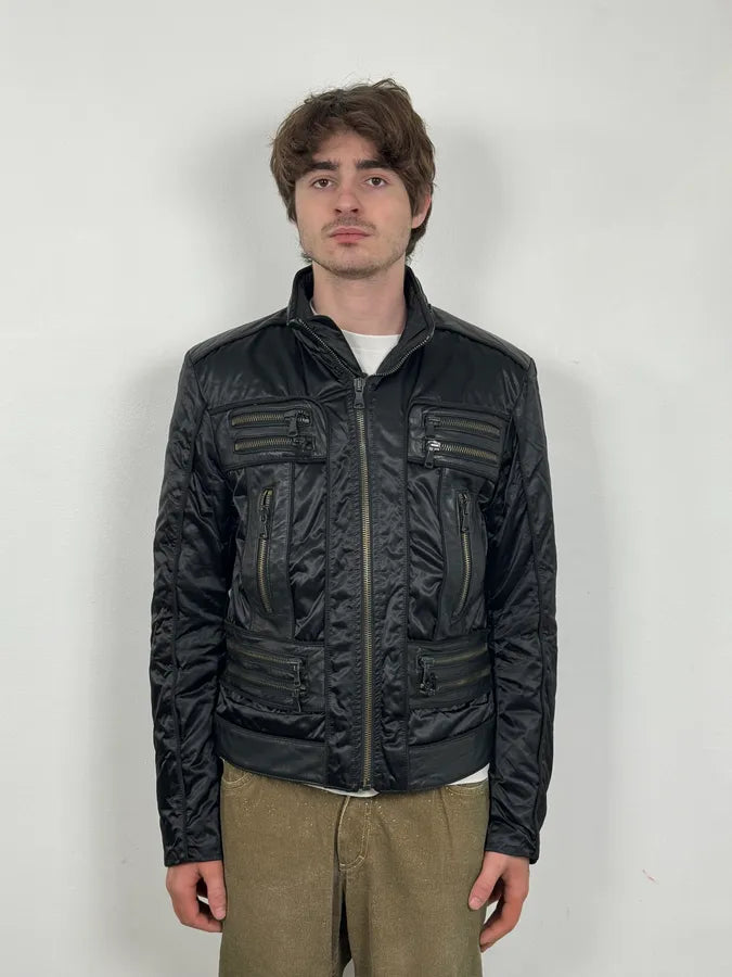 AW2007 Dolce & Gabbana Black Hybrid Nylon Leather Jacket MsADgmT 3