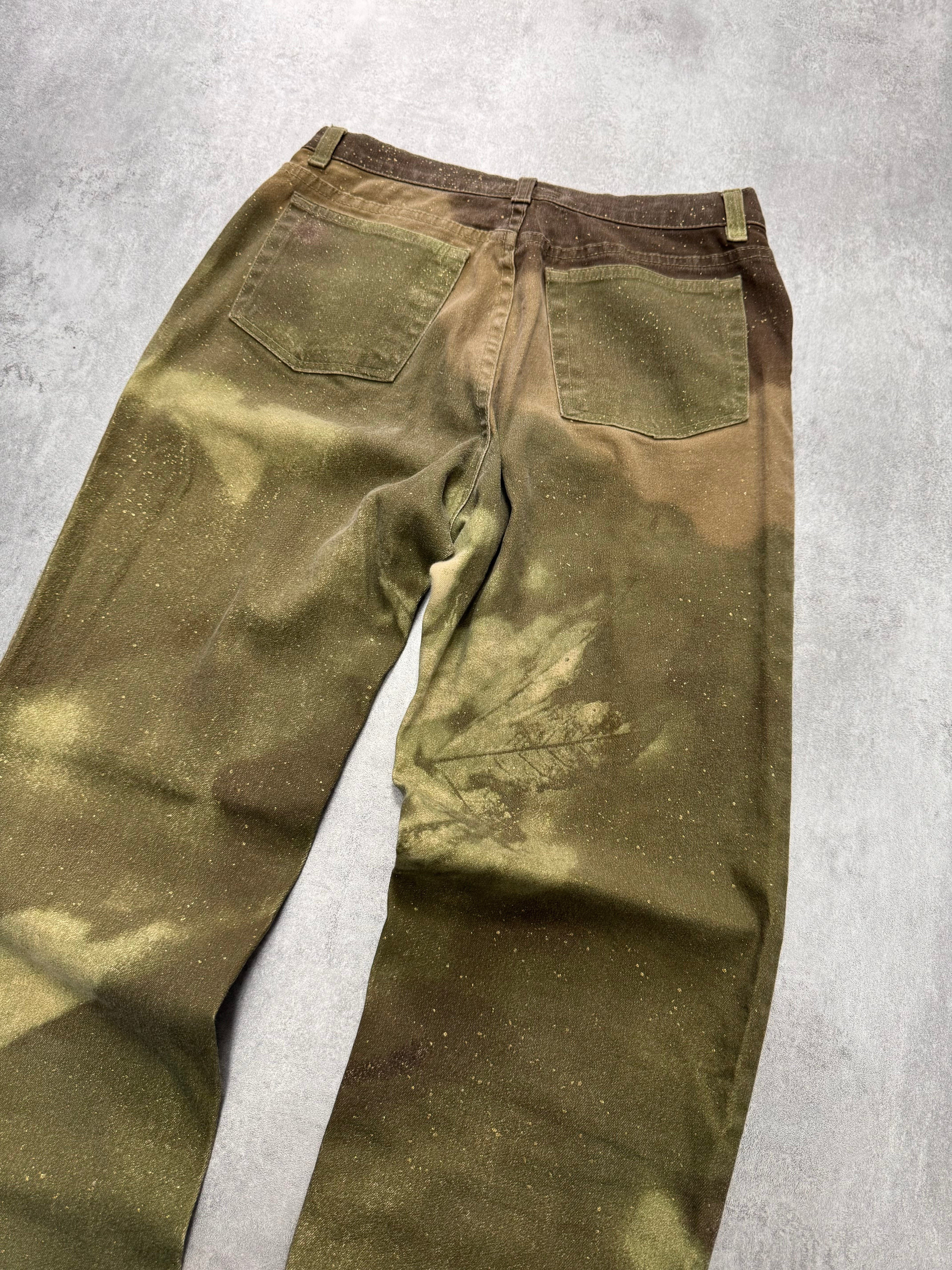 2000s Roberto Cavalli Fantasy Leaves Print Pants