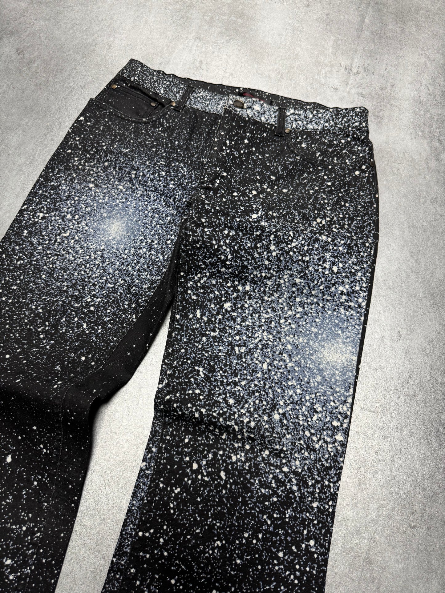 2000s Roberto Cavalli Galaxy White Expansion Pants (S)