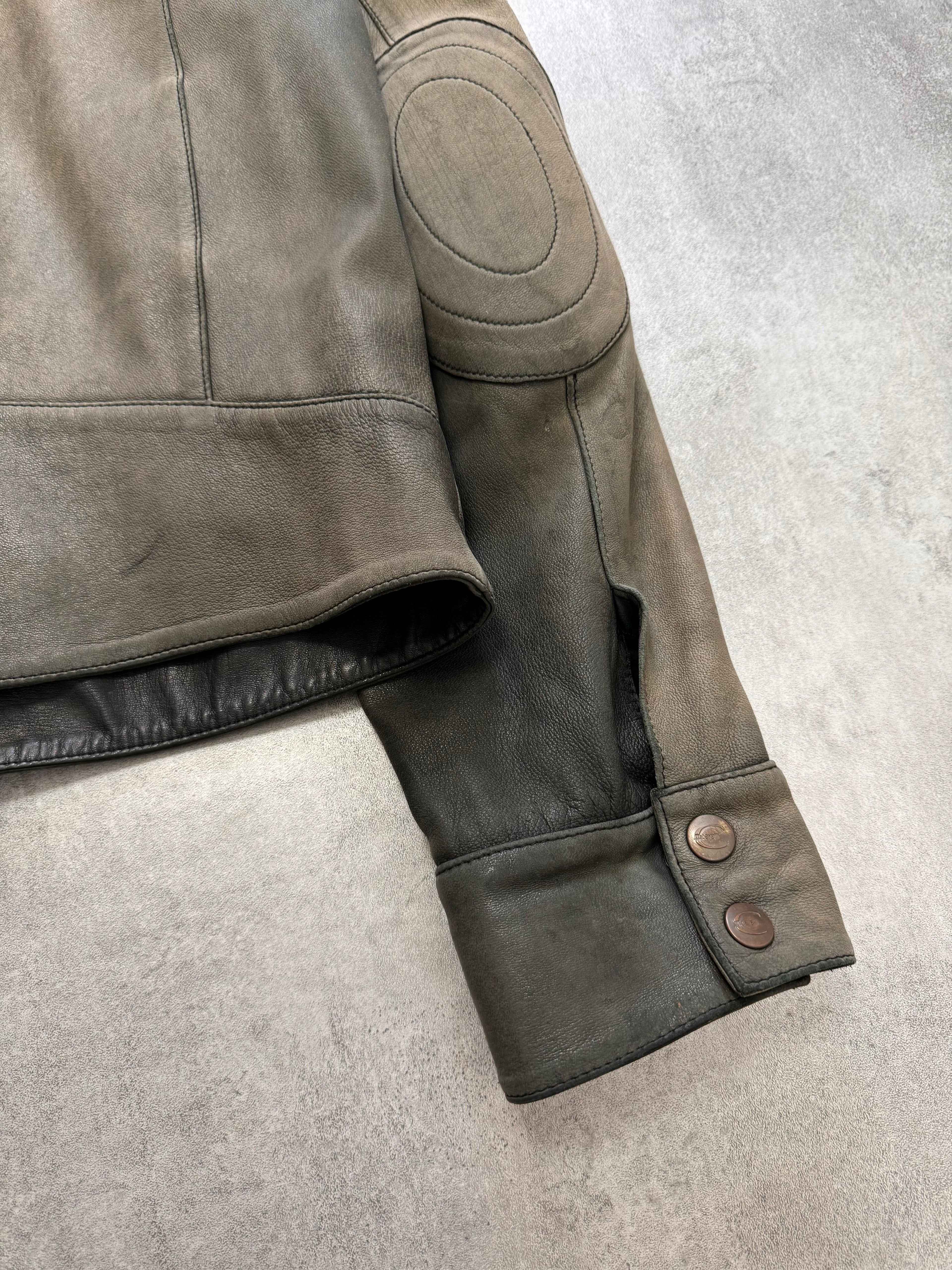 2000s Just Cavalli Biker Faded Leather Jacket (L)