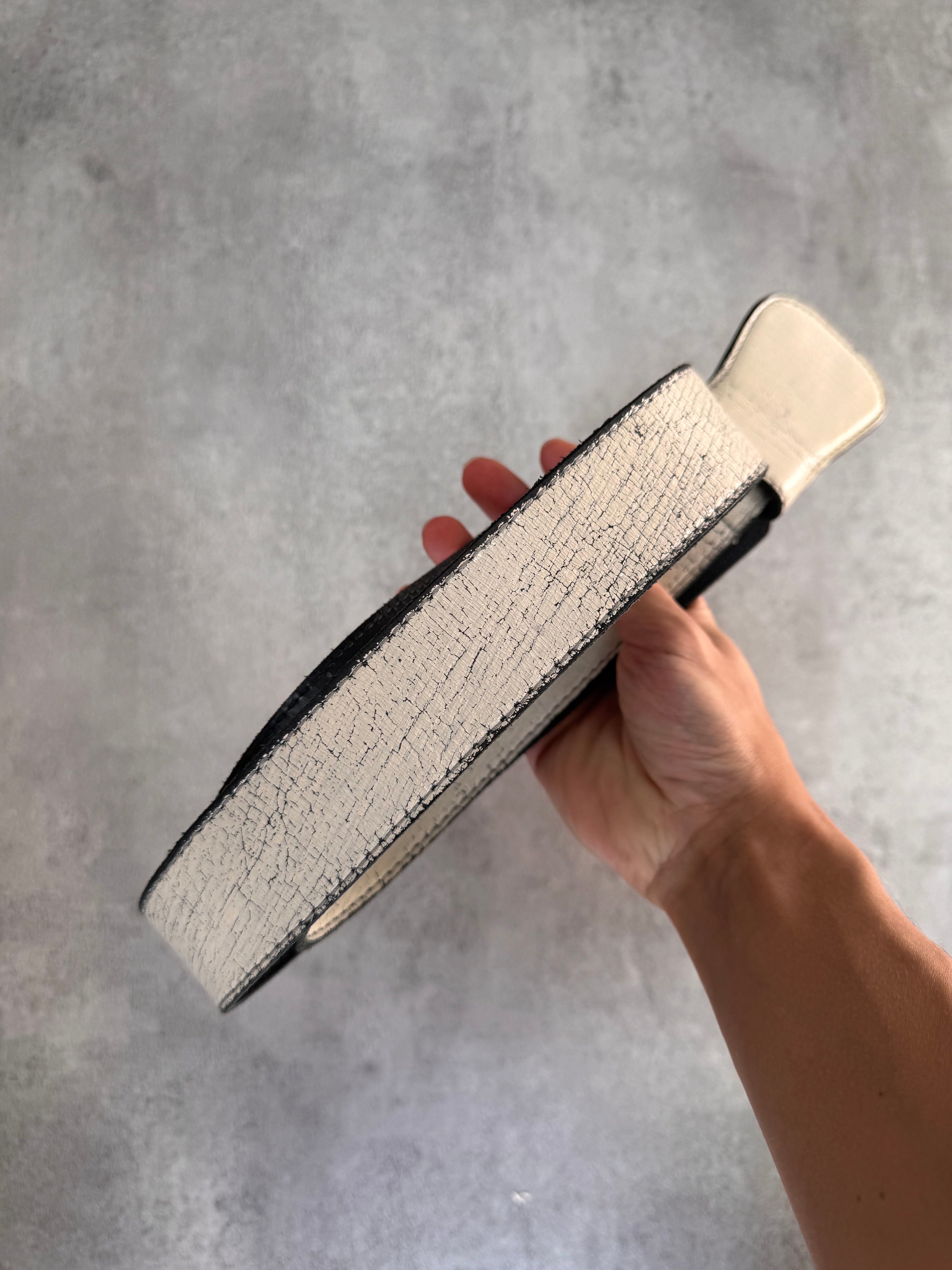 AW2012 Maison Margiela H&M Hand Painted White Cracked Re-edition Belt